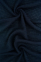 KNT4190 NAVY ACTIVEWEAR BOTTOMS CAMI DRESS KNIT LOUNGEWEAR NO-PRINT POLYESTER RAYON SOLID SPANDEX STRETCH SWEATER TOPS TUNICS WAFFLE