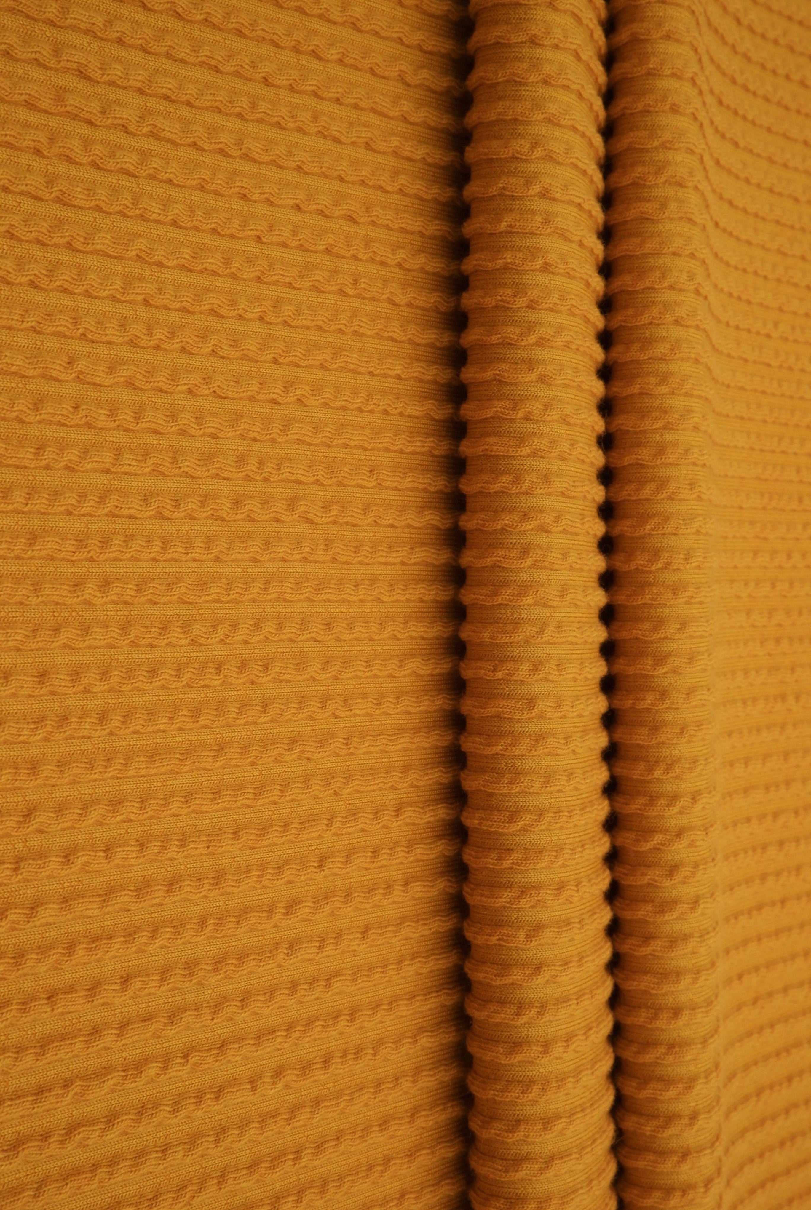 KNT4204 MUSTARD BIKER SHORTS BODYSUIT DOUBLE KNIT DRESS MUSTARD NO-PRINT PANTS POLYESTER RAYON RIB SKIRTS SOLID SPANDEX STRETCH TOPS TUNICS URBAN YELLOW