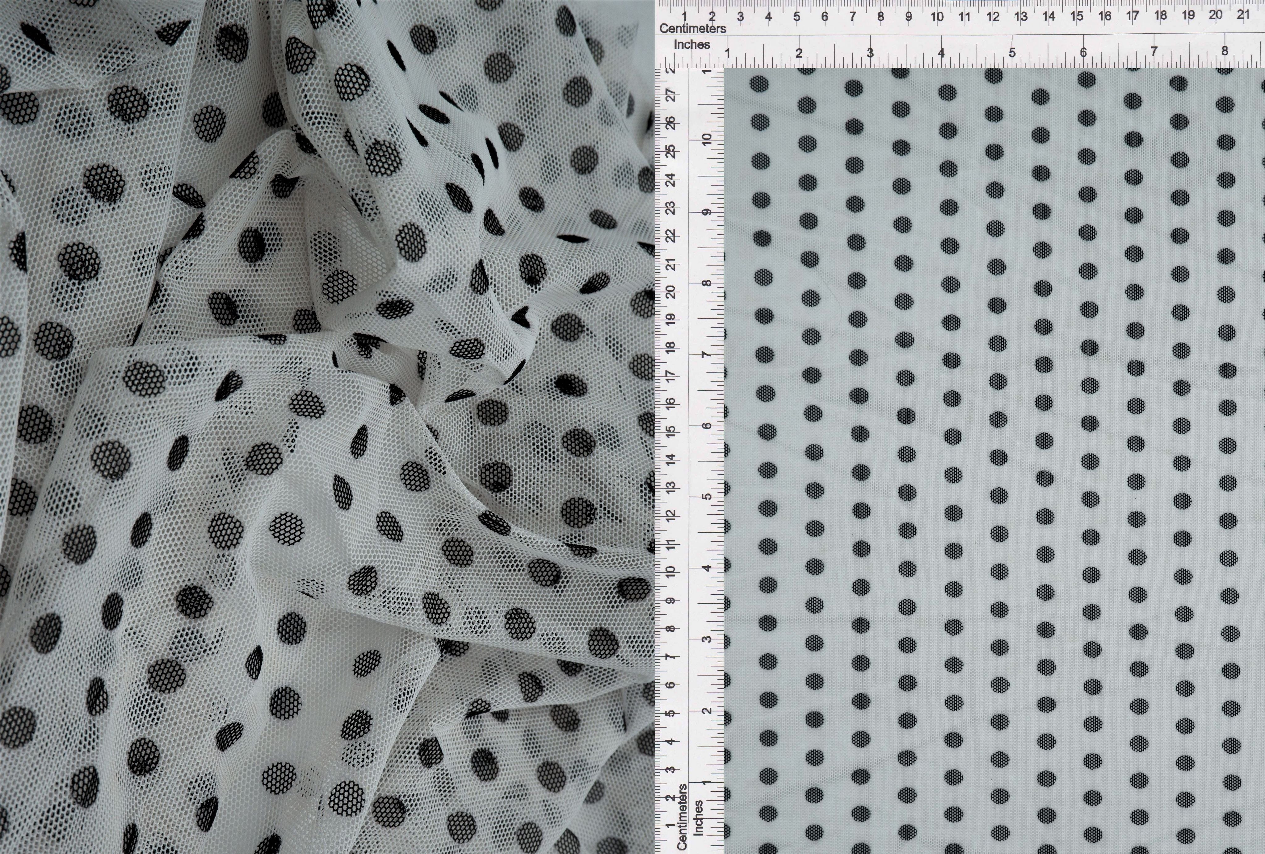 Polka Dot Mesh Stretch Fabric - MESH-DU1128
