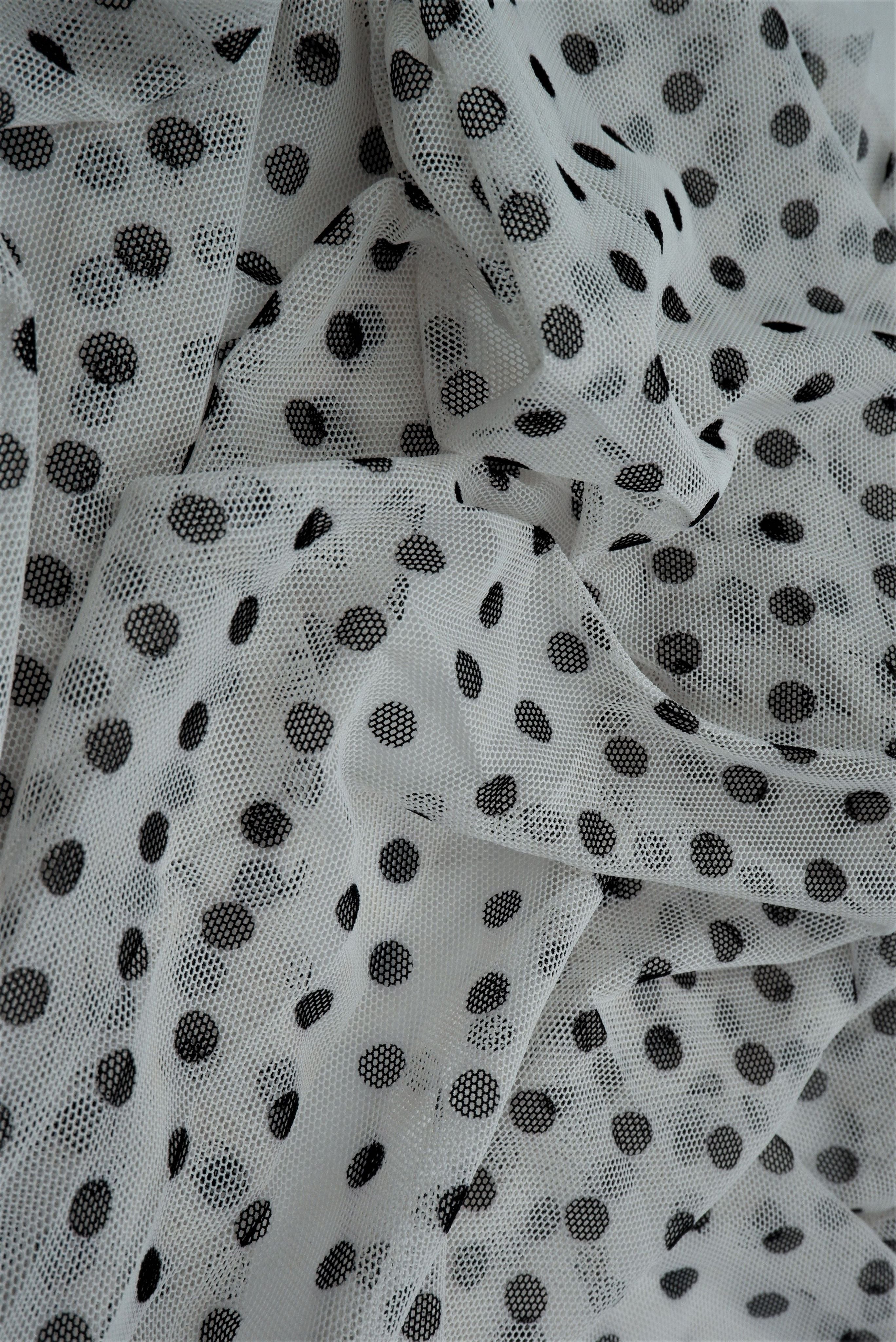 Polka Dot Mesh Stretch Fabric - MESH-DU1128