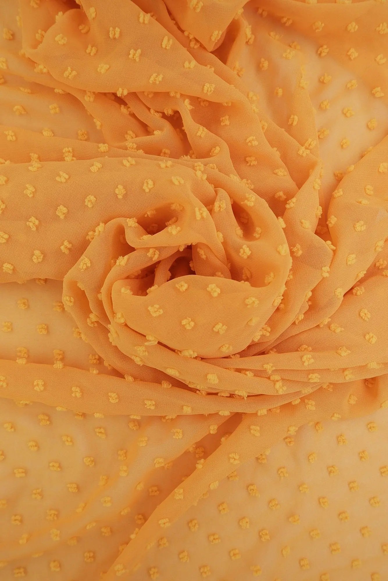 HIMLT-3132 YELLOW AMBER BLOUSE CHIFFON DOT DRESS HI-MULTI NON STRETCH POLYESTER SKIRTS SOLID SWISS TOPS WOVEN YELLOW