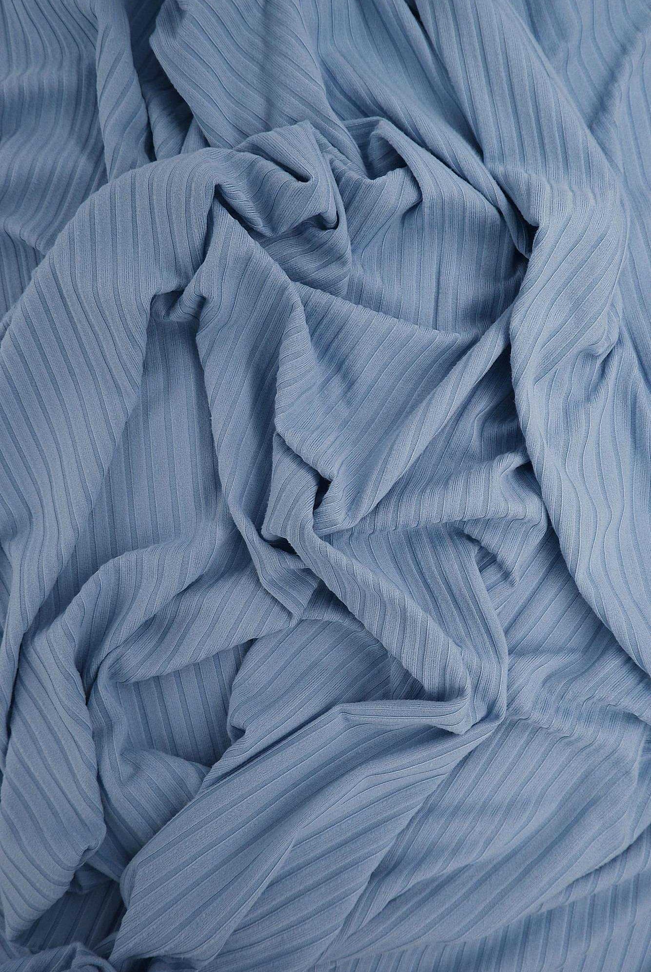 Rib Solid Stretch Knit Fabric - KNT4135