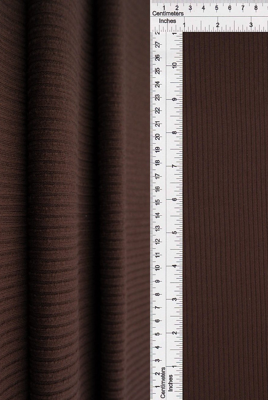 KNT4151 BROWN BODYSUIT DRESS KNIT LOUNGEWEAR NO-PRINT POLYESTER RIB 4X2 SOLID-B SPANDEX STRETCH TOPS YUMMY