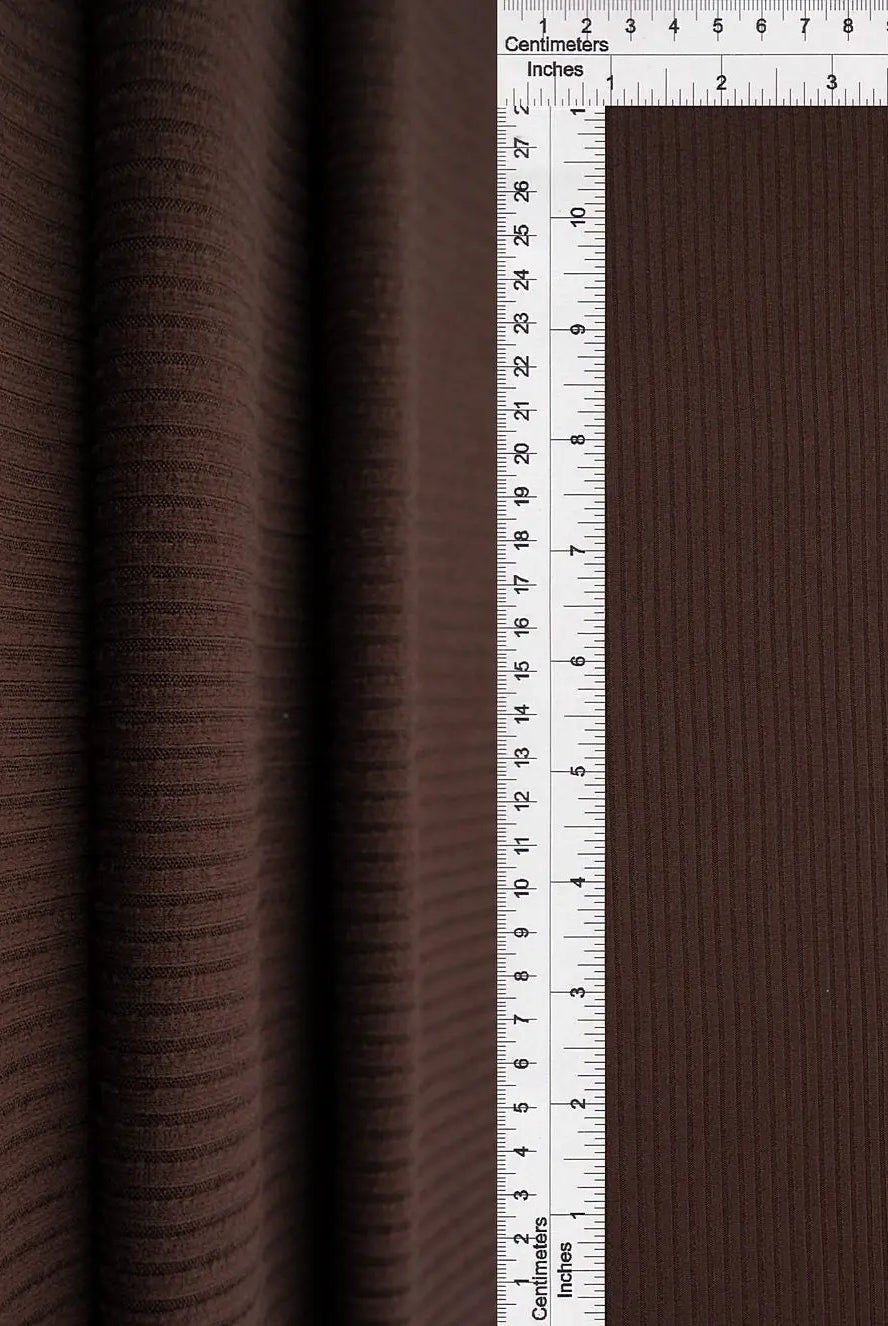 KNT4151 BROWN BODYSUIT DRESS KNIT LOUNGEWEAR NO-PRINT POLYESTER RIB 4X2 SOLID-B SPANDEX STRETCH TOPS YUMMY