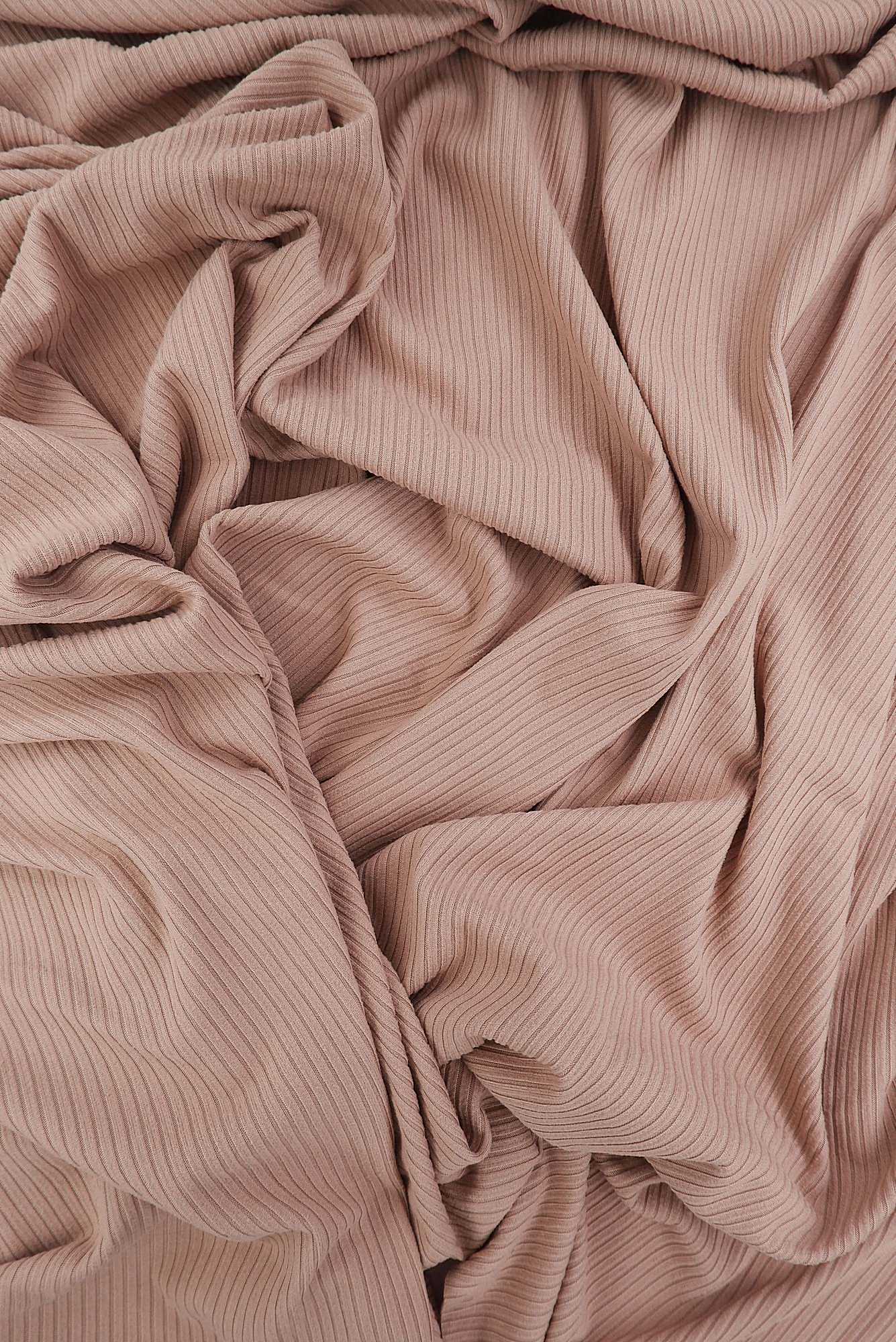 KNT4151 TAUPE BODYSUIT BROWN DRESS KNIT LOUNGEWEAR NO-PRINT POLYESTER RIB 4X2 SOLID-B SPANDEX STRETCH TOPS YUMMY