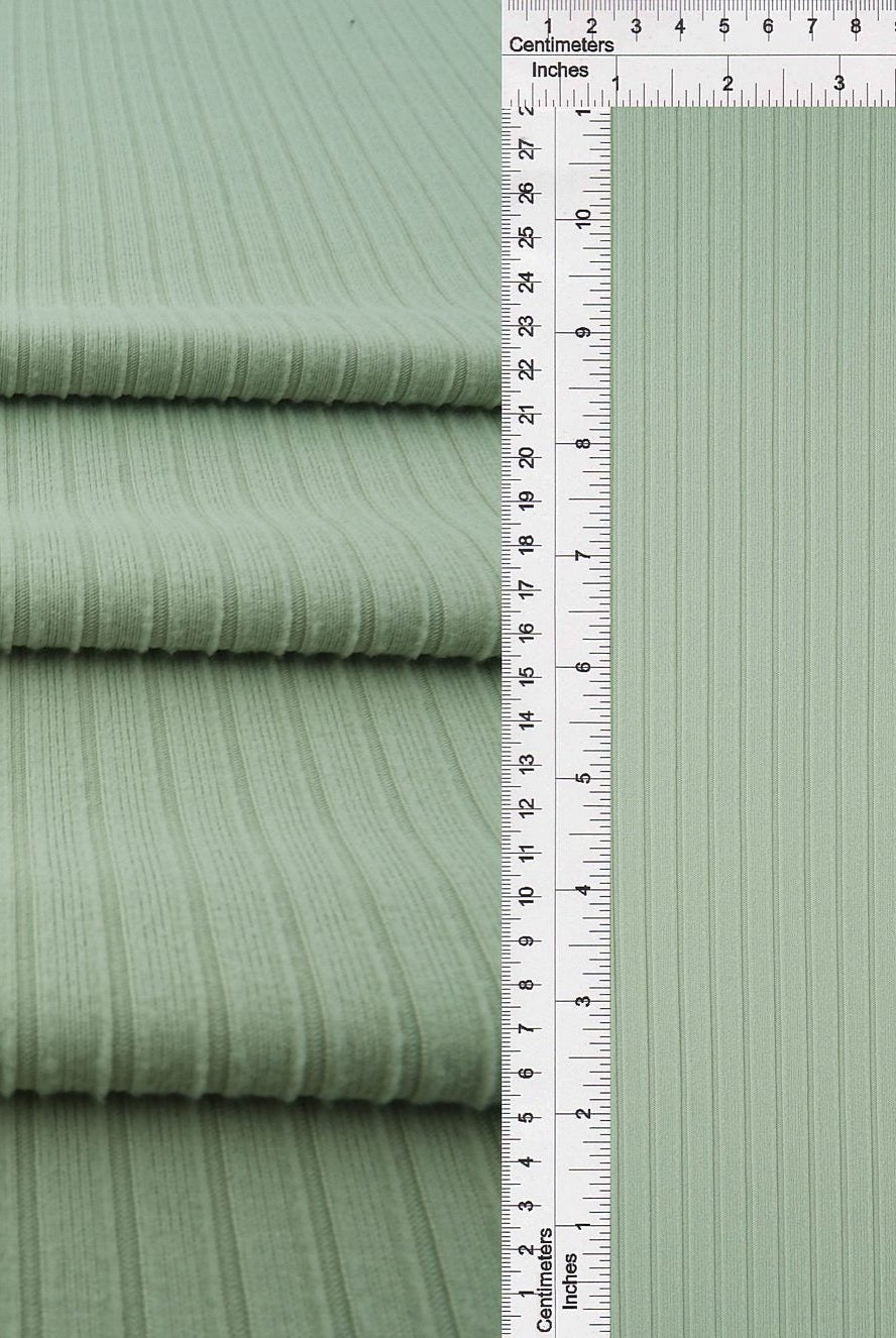 Rib Solid Stretch Knit Fabric - KNT4135