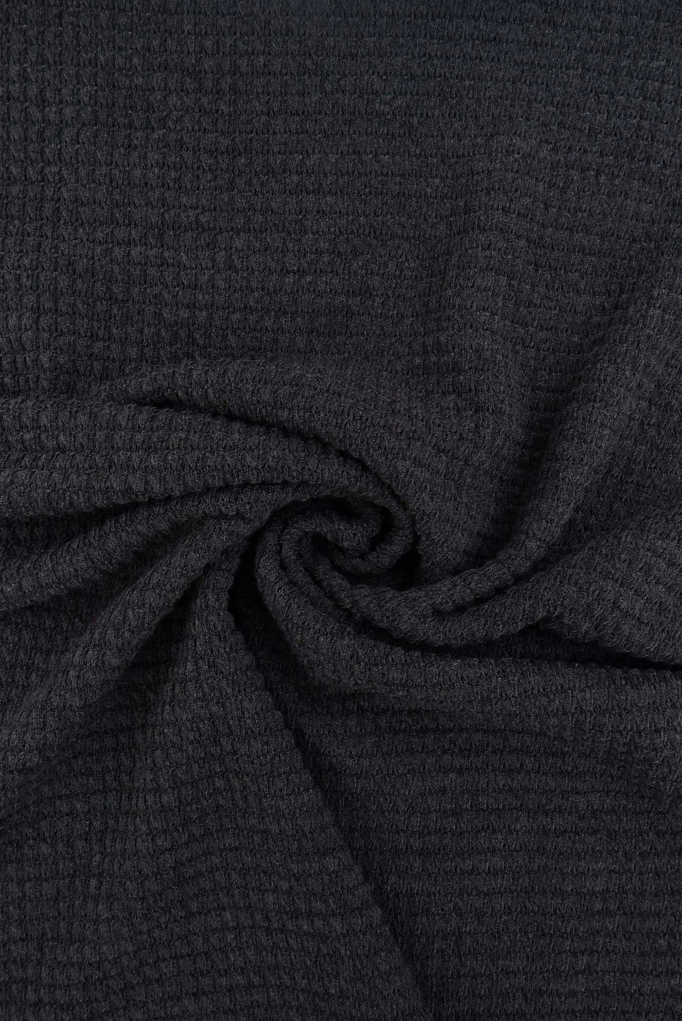 KNT4190 CHARCOAL ACTIVEWEAR BOTTOMS CAMI DRESS KNIT LOUNGEWEAR NO-PRINT POLYESTER RAYON SOLID SPANDEX STRETCH SWEATER TOPS TUNICS WAFFLE