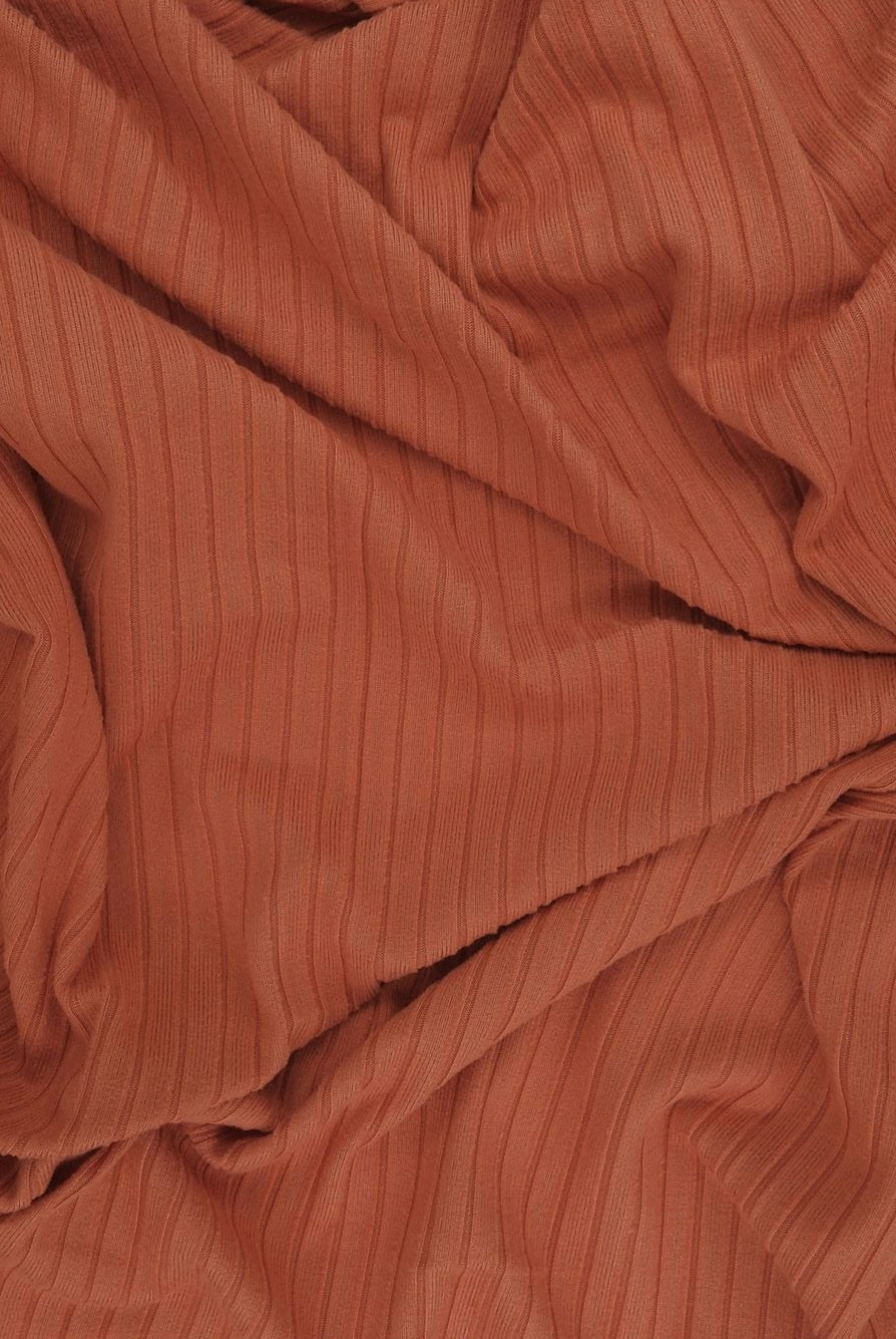 Rib Solid Stretch Knit Fabric - KNT4135