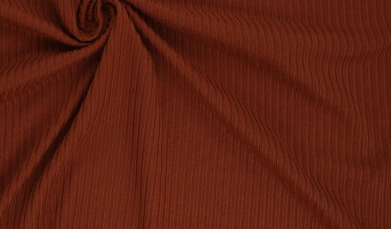 KNT4151 BRICK BODYSUIT BOTTOMS CAMI DRESS KNIT NO-PRINT POLYESTER RIB 4X2 RUST SOLID-B SPANDEX STRETCH TOPS YUMMY