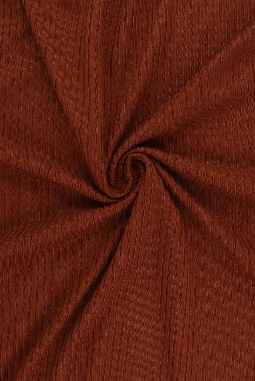 Rib Solid Stretch Knit Fabric - KNT4151