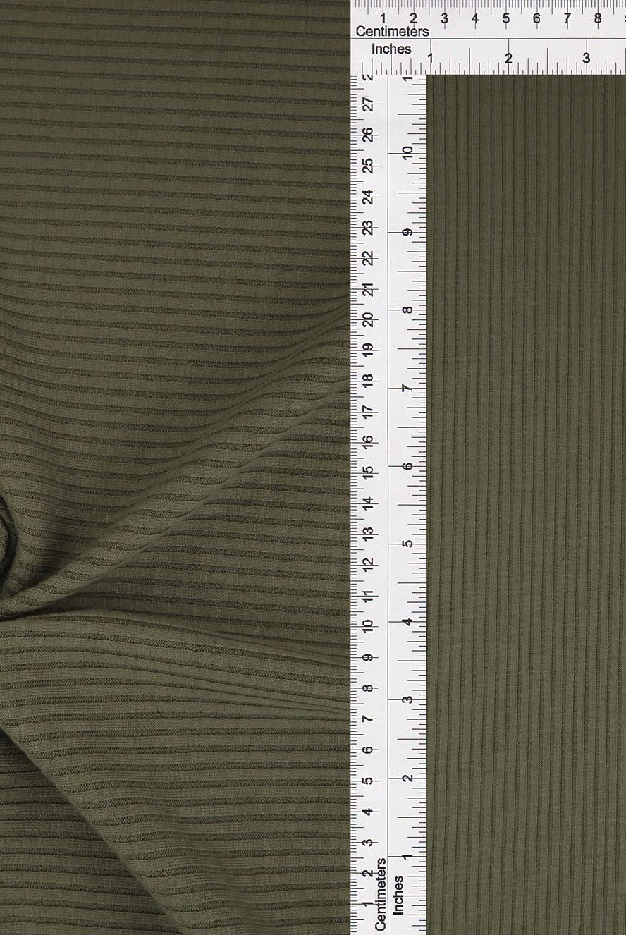 Rib Solid Stretch Knit Fabric - KNT3422