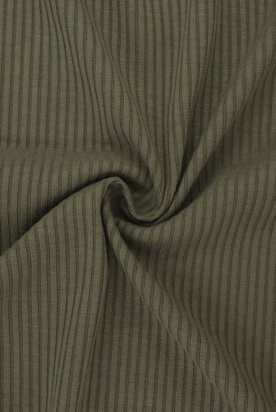 Rib Solid Stretch Knit Fabric - KNT3422
