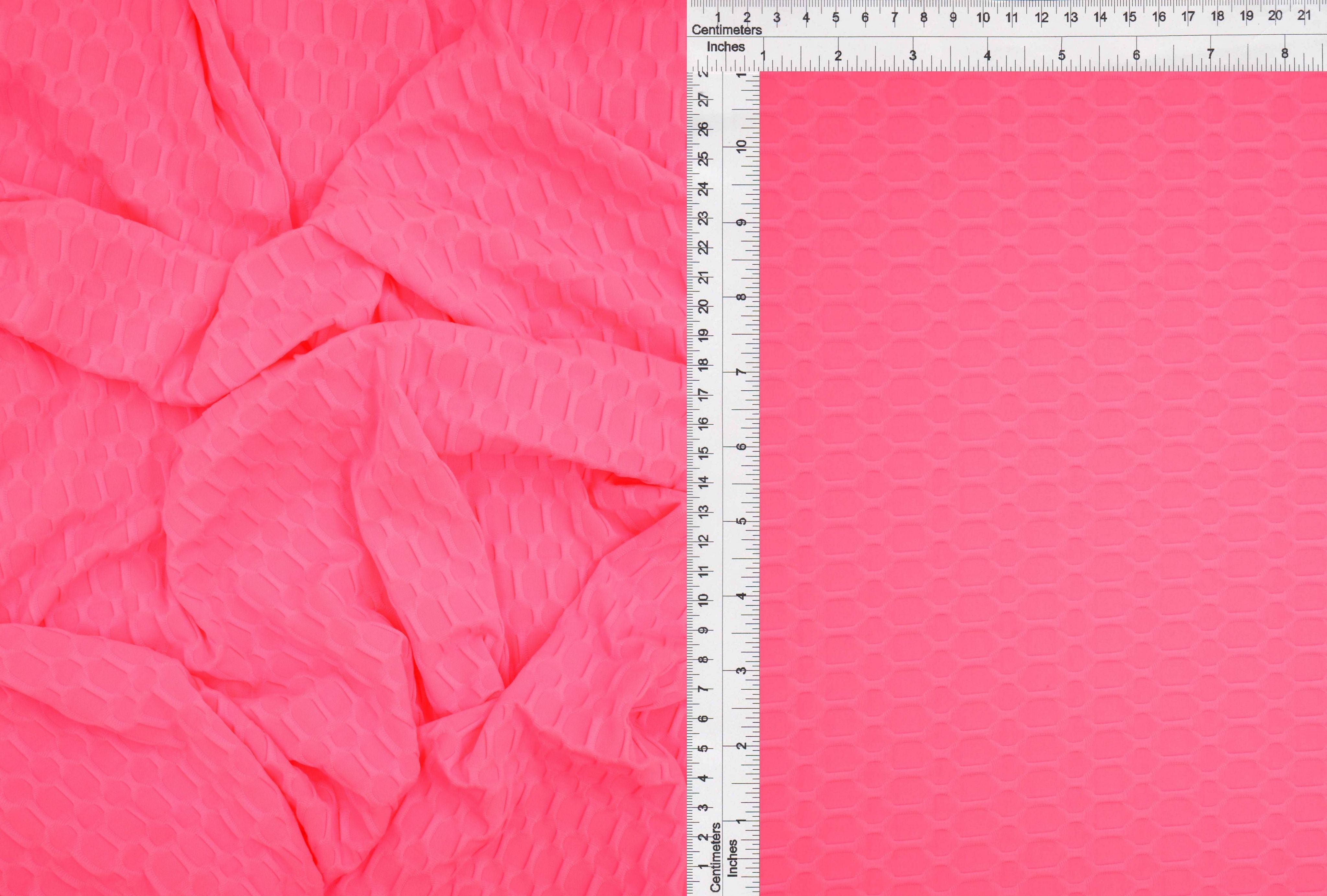 Honeycomb Texture Solid Stretch Knit Fabric - KNT4360