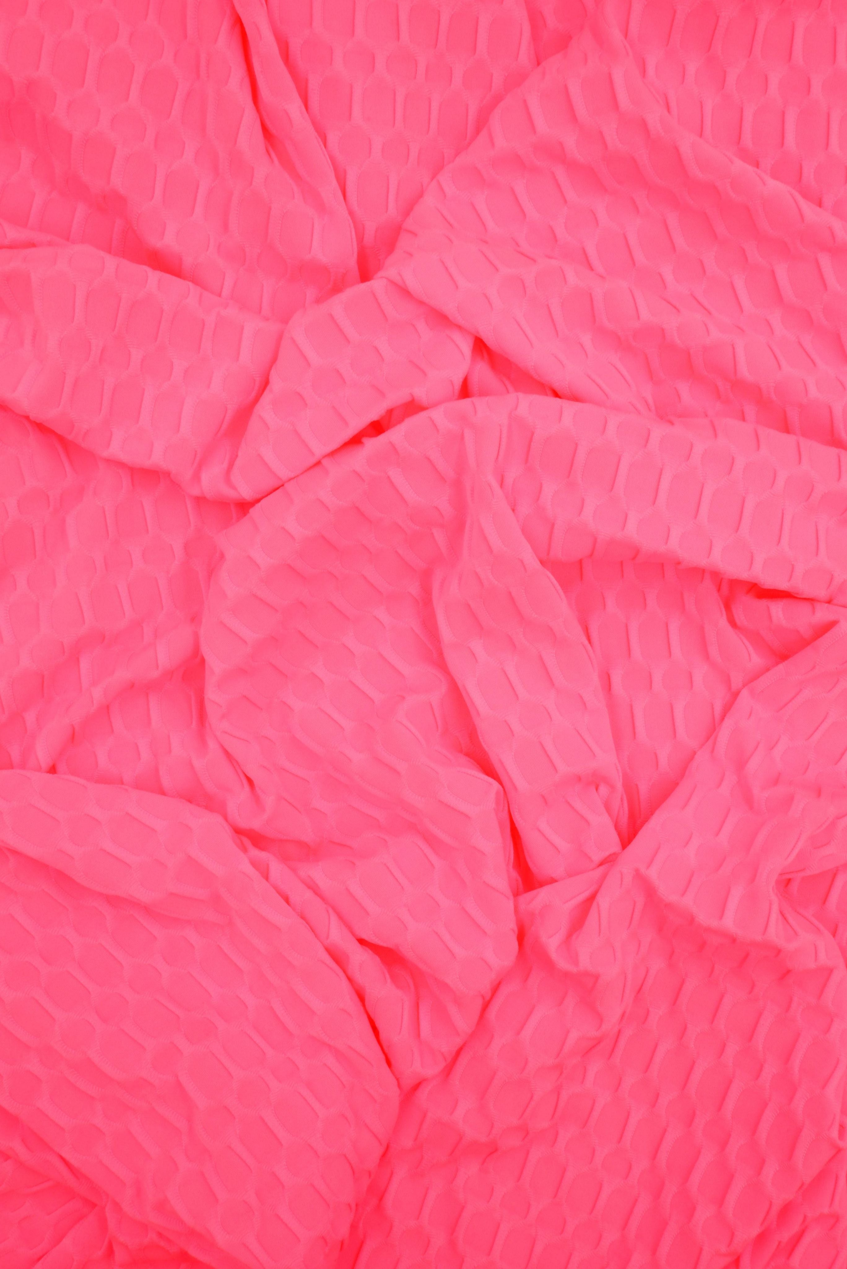 Honeycomb Texture Solid Stretch Knit Fabric - KNT4360