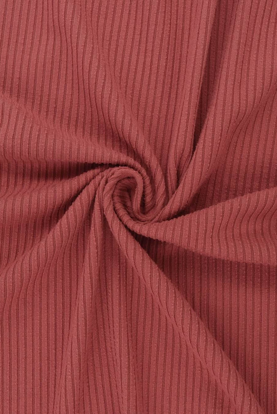 Rib Solid Stretch Knit Fabric - KNT4151
