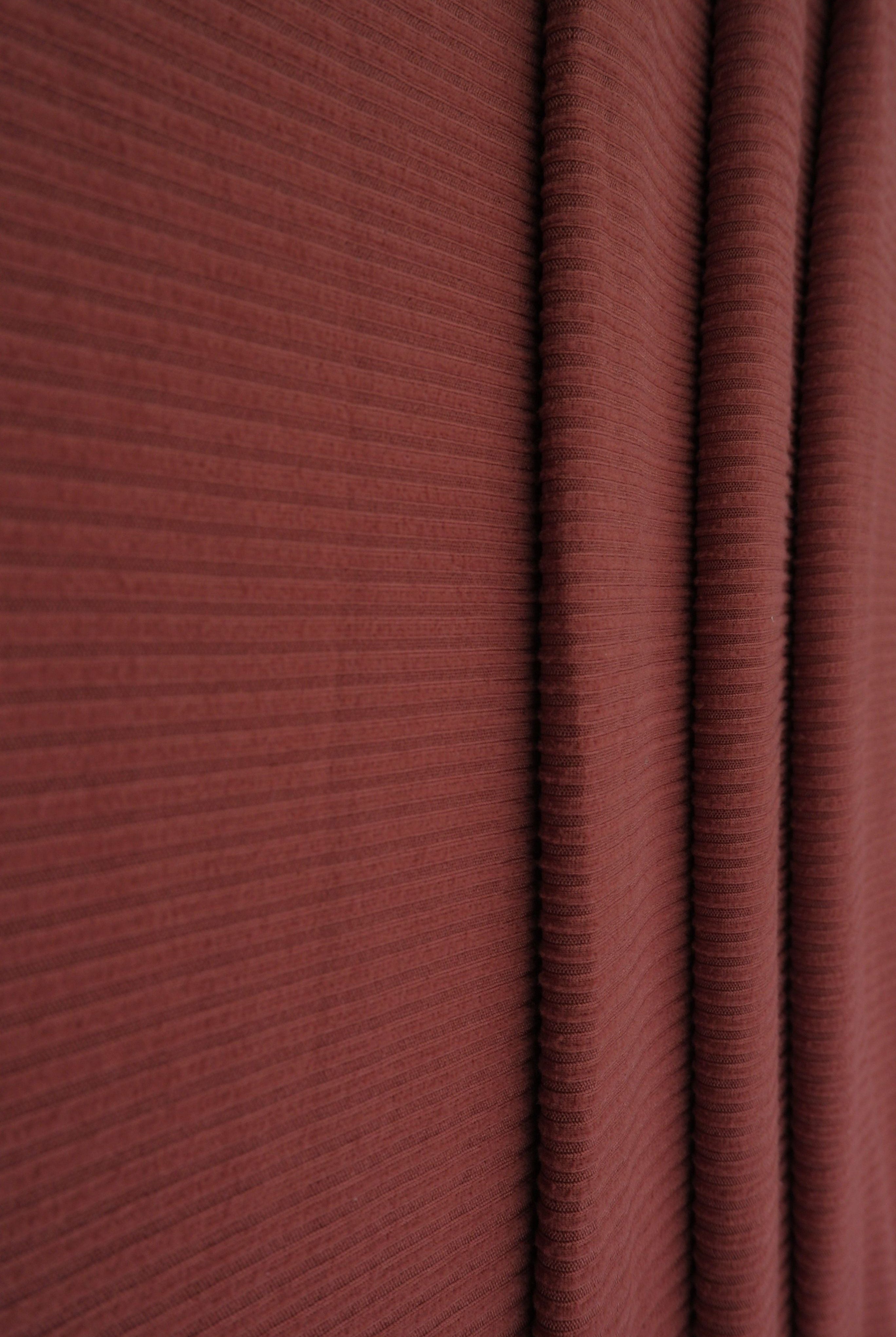 Rib Solid Stretch Knit Fabric - KNT4151