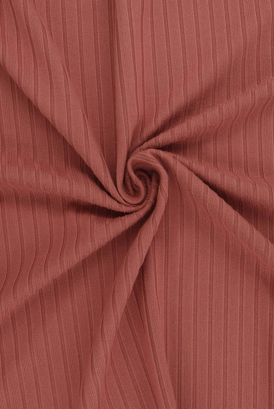 Rib Solid Stretch Knit Fabric - KNT4135