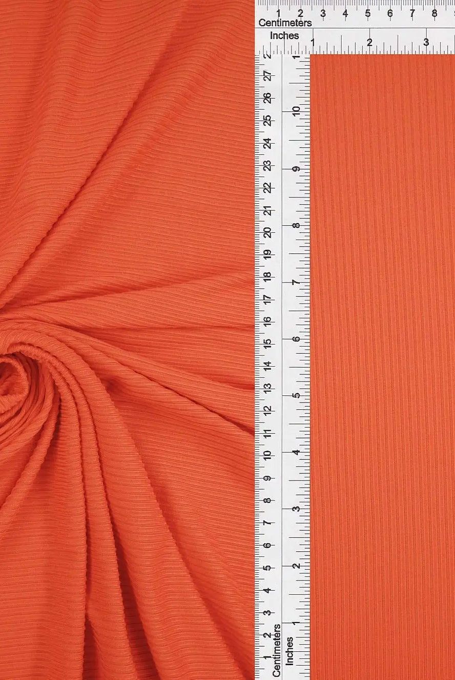 KNT4151 ORANGE BODYSUIT DRESS KNIT LOUNGEWEAR NO-PRINT ORANGE POLYESTER RIB 4X2 SOLID-B SPANDEX STRETCH TOPS YUMMY