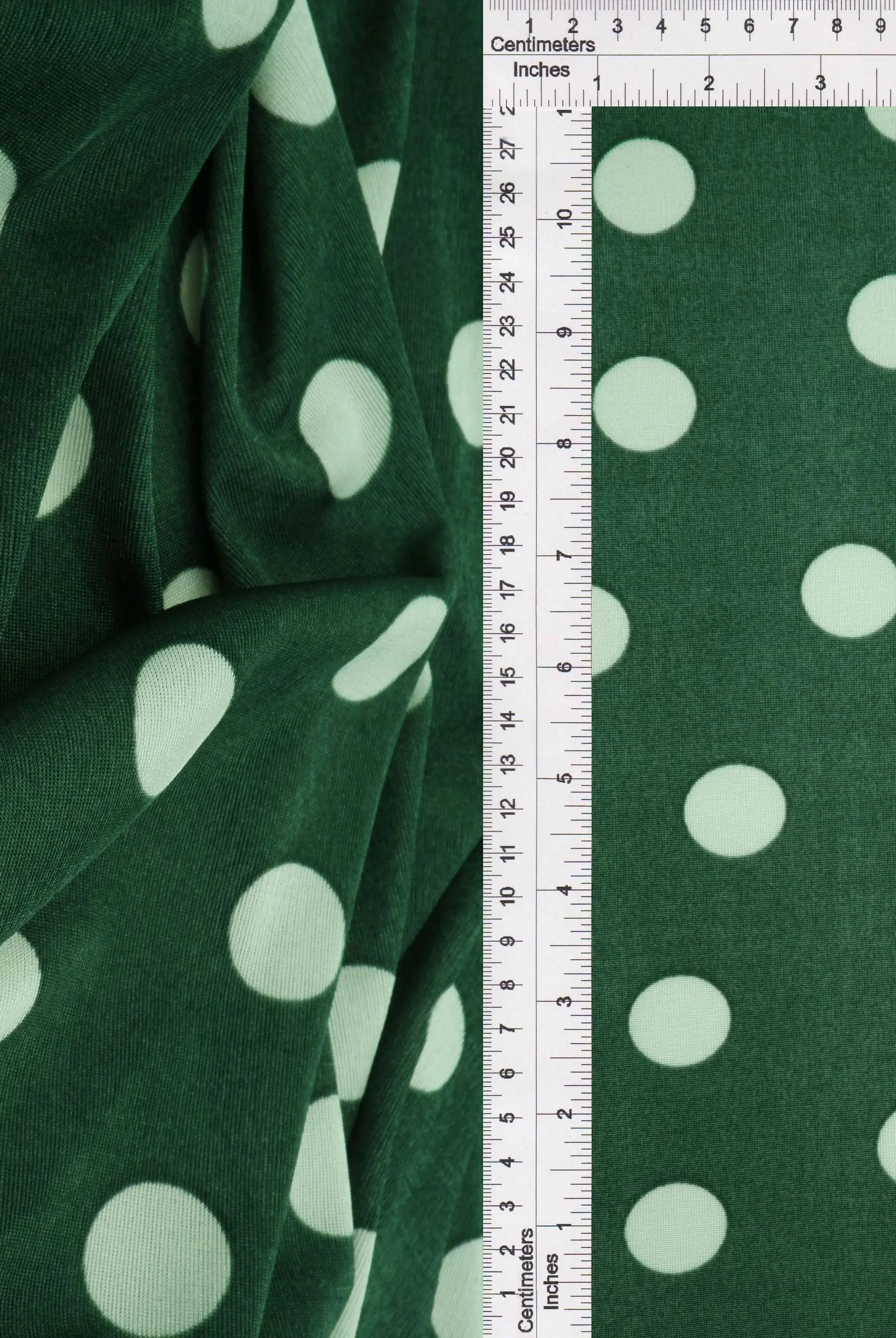 KNT3963-DU1960 HUNTER BLOUSE BOTTOMS CAMI DOT DRESS GREEN IVORY KNIT POLYESTER PRINT SPANDEX STRETCH