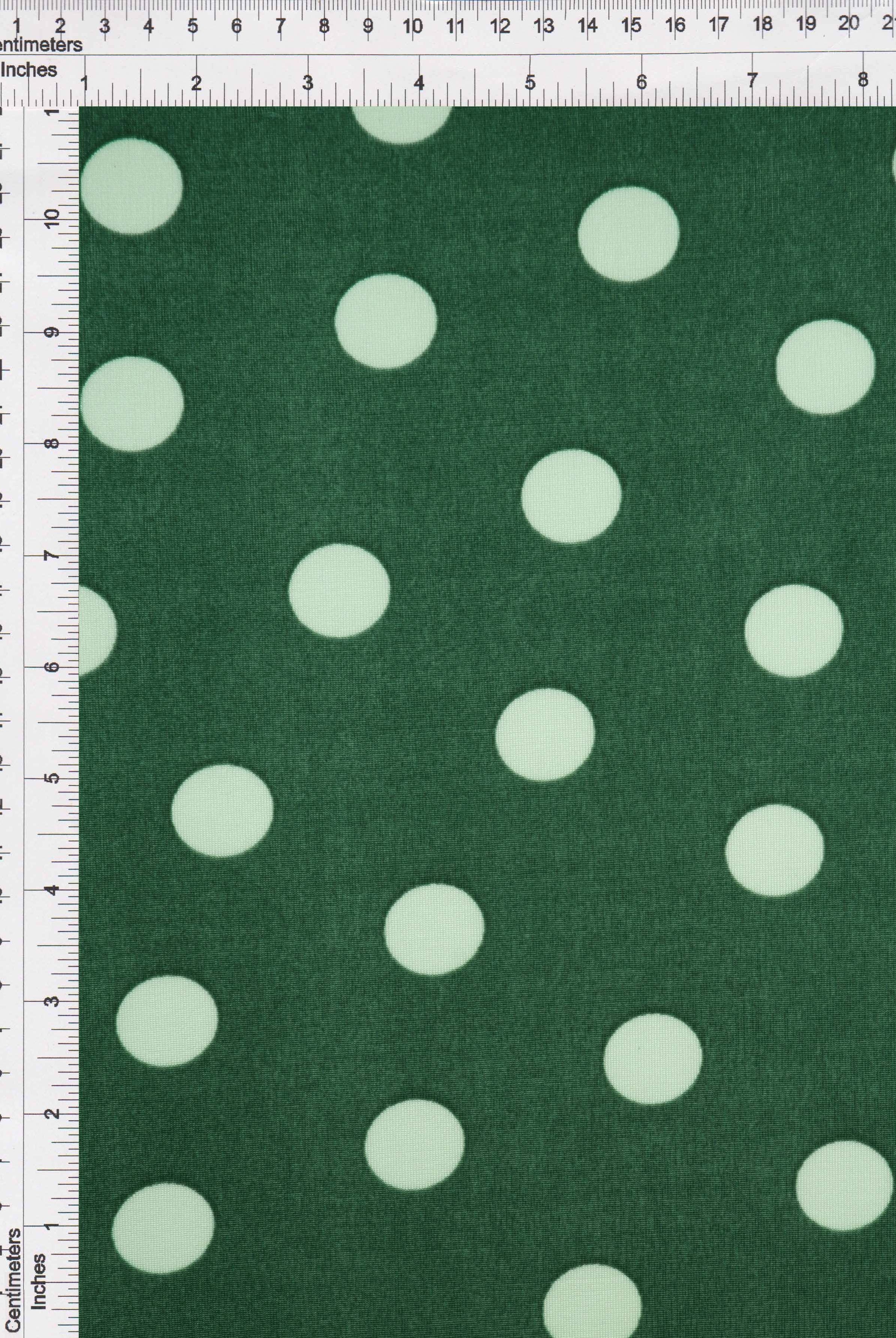 KNT3963-DU1960 HUNTER BLOUSE BOTTOMS CAMI DOT DRESS GREEN IVORY KNIT POLYESTER PRINT SPANDEX STRETCH