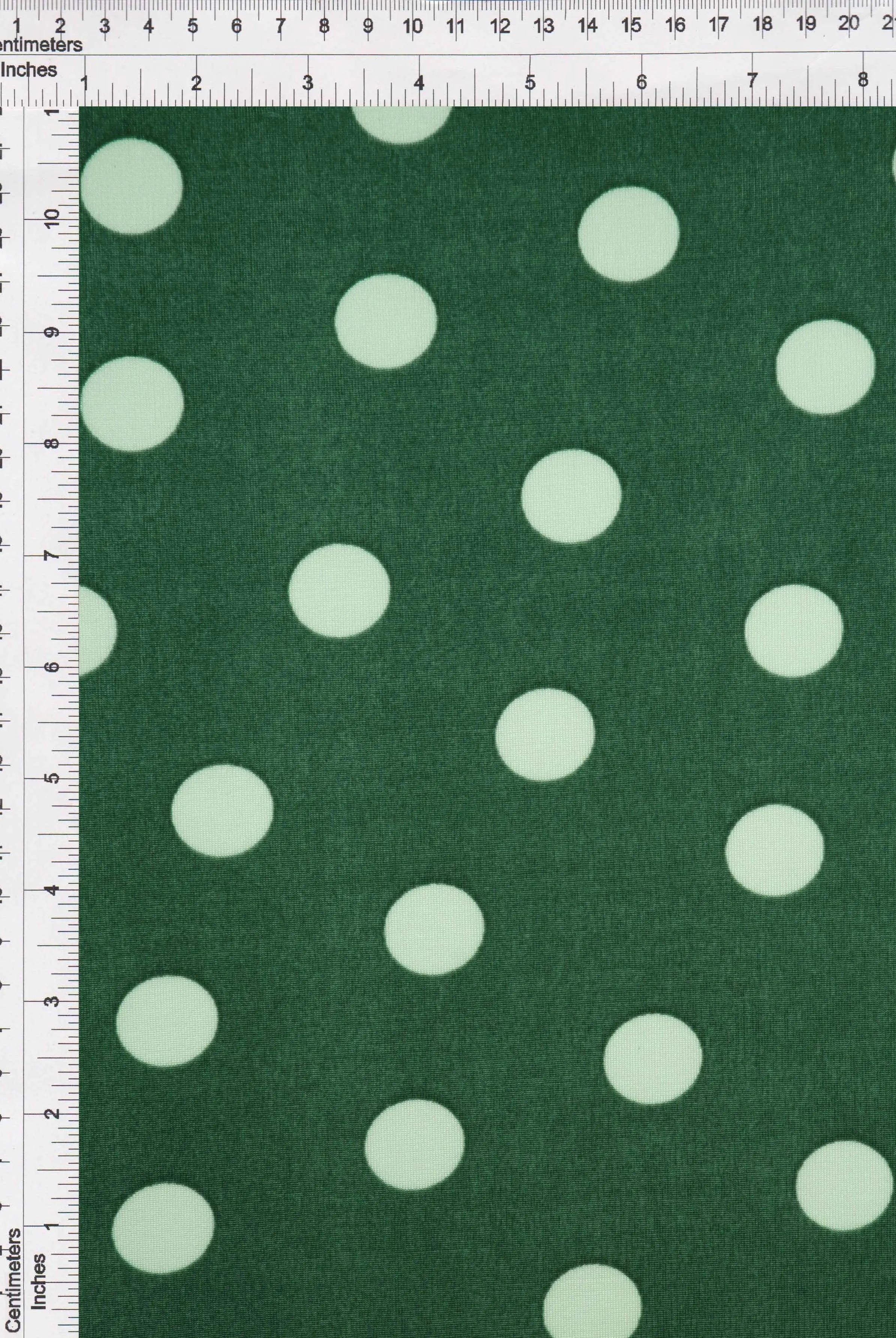 KNT3963-DU1960 HUNTER BLOUSE BOTTOMS CAMI DOT DRESS GREEN IVORY KNIT POLYESTER PRINT SPANDEX STRETCH