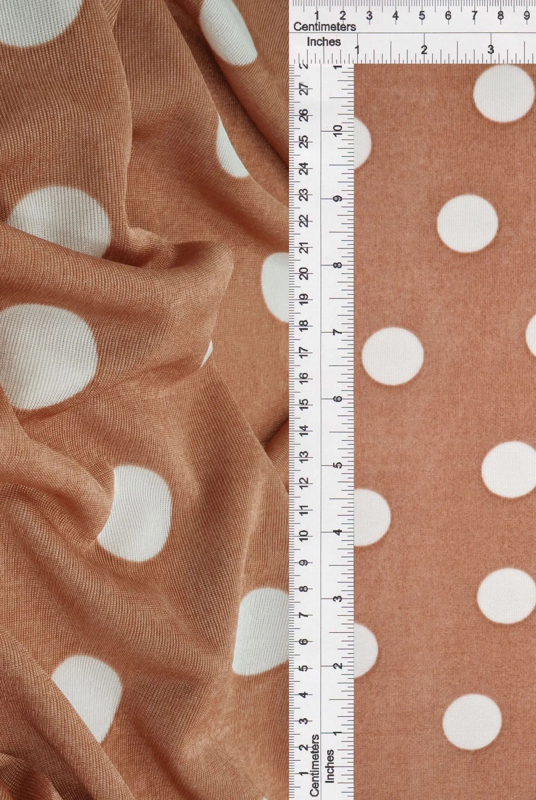 KNT3963-DU1960 TAUPE BLOUSE BOTTOMS BROWN CAMI DOT DRESS IVORY KNIT POLYESTER PRINT SPANDEX STRETCH