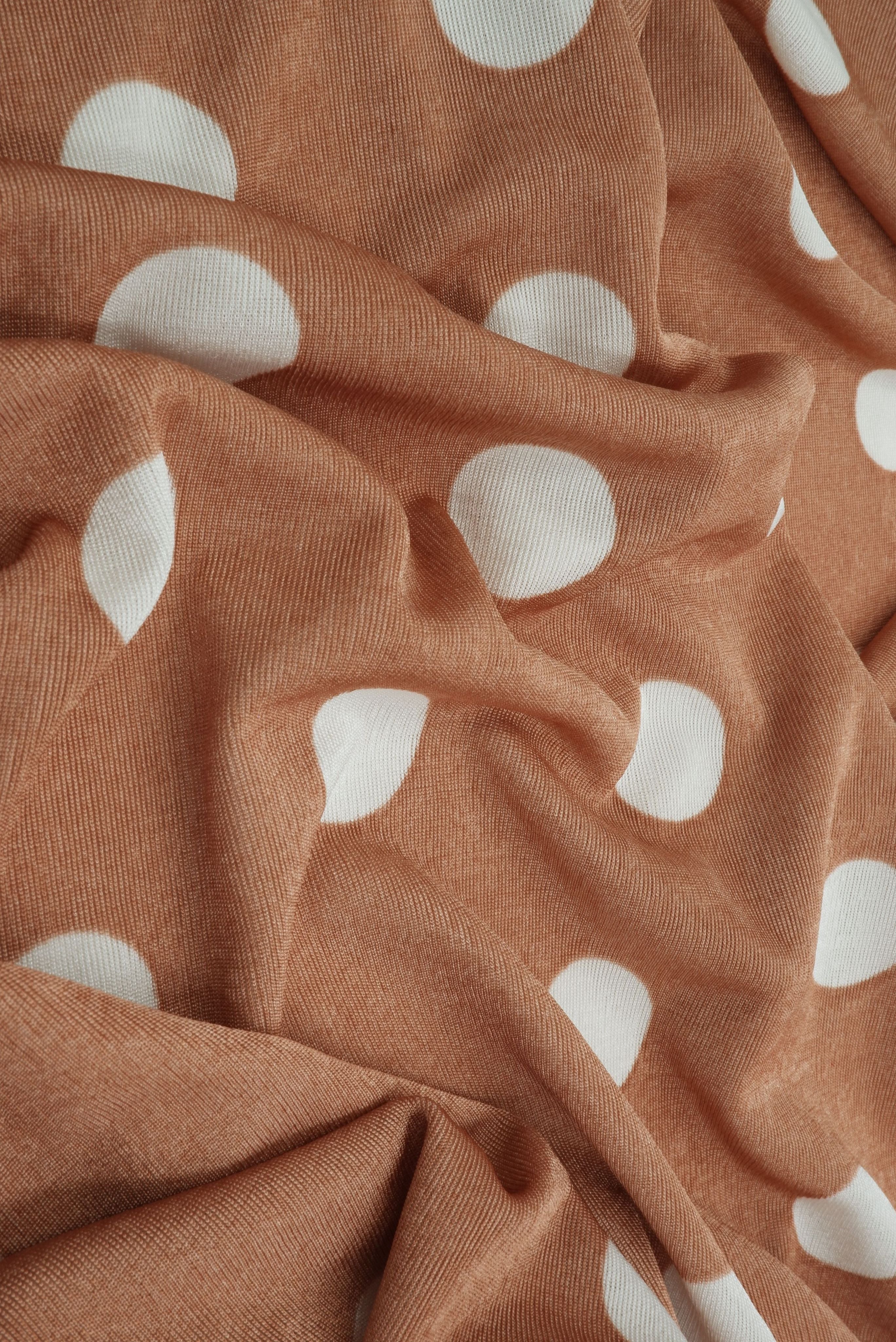 Ribbed Polka Dot Stretch Knit Fabric - KNT3963-DU1960