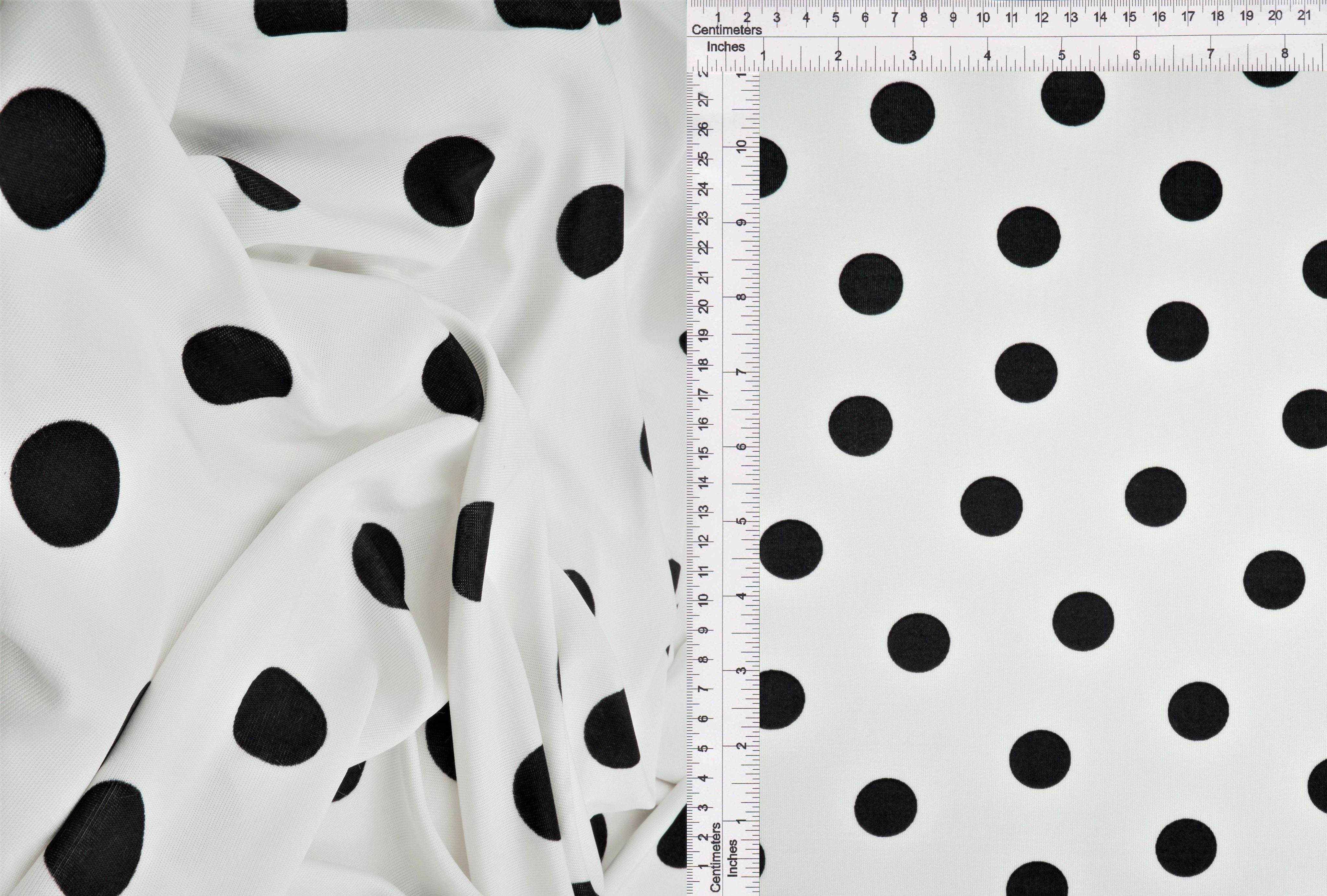 KNT3963-DU1960 IVORY BLACK BLOUSE BOTTOMS CAMI DOT DRESS IVORY KNIT POLYESTER PRINT SPANDEX STRETCH