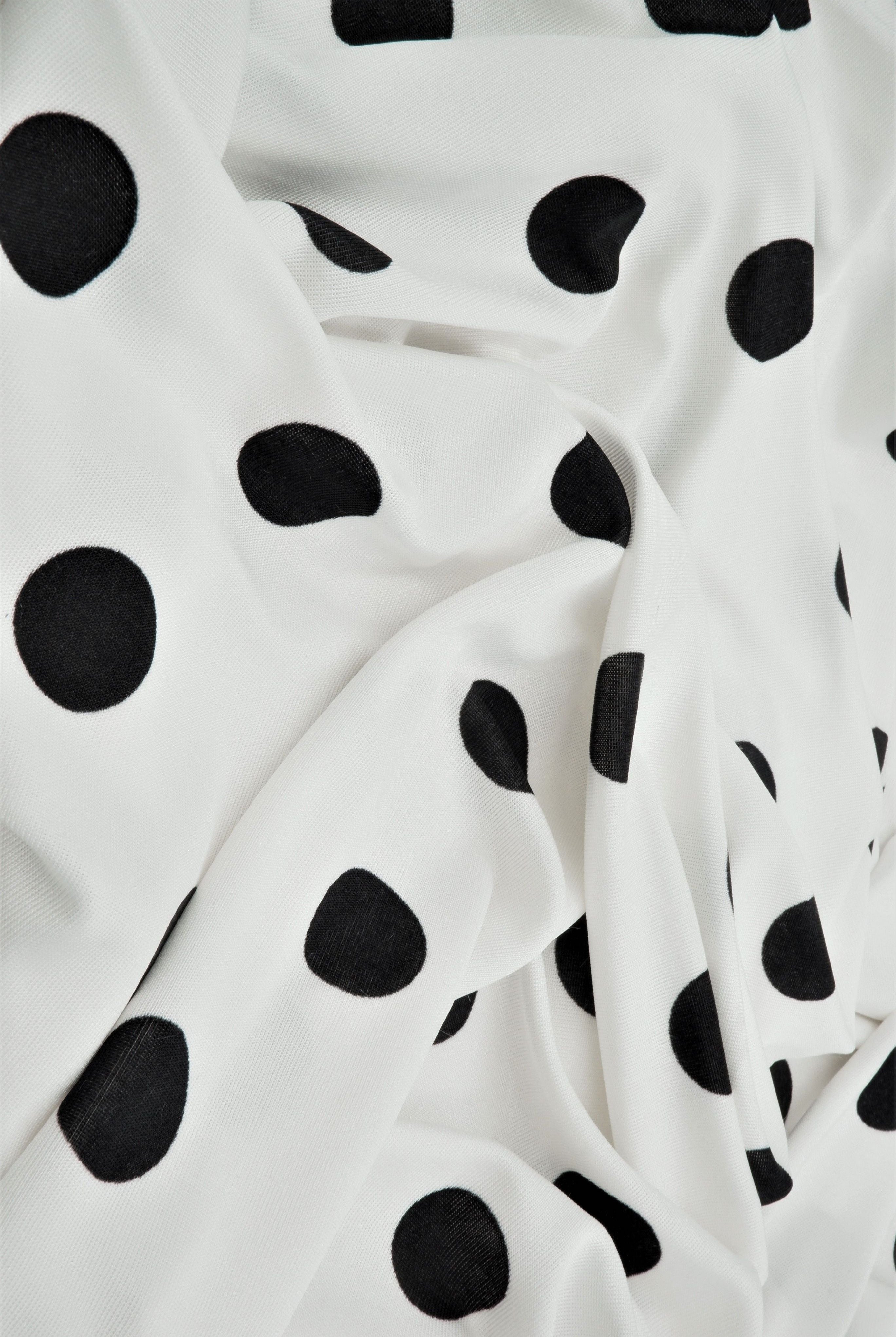 Ribbed Polka Dot Stretch Knit Fabric - KNT3963-DU1960