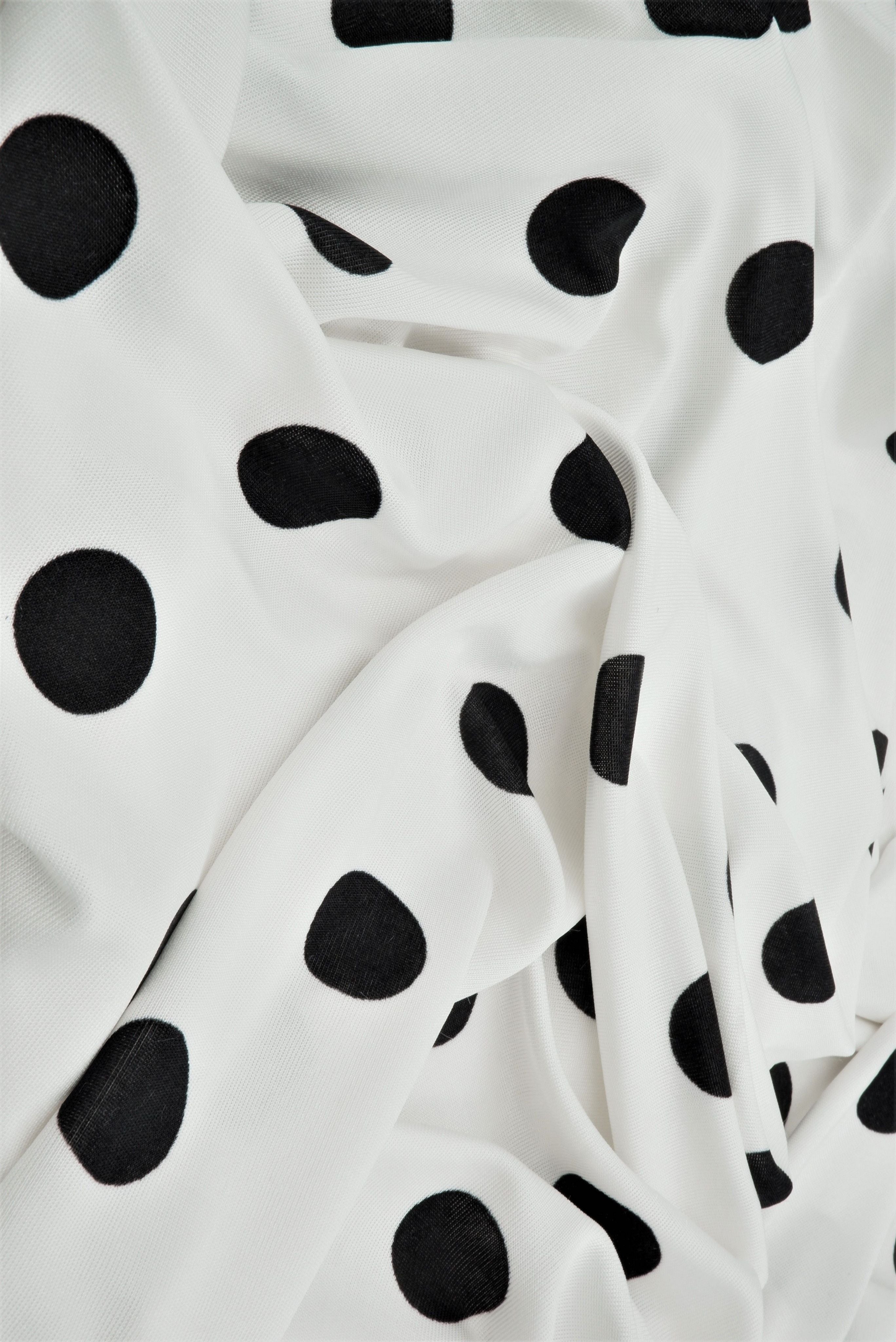 Ribbed Polka Dot Stretch Knit Fabric - KNT3963-DU1960