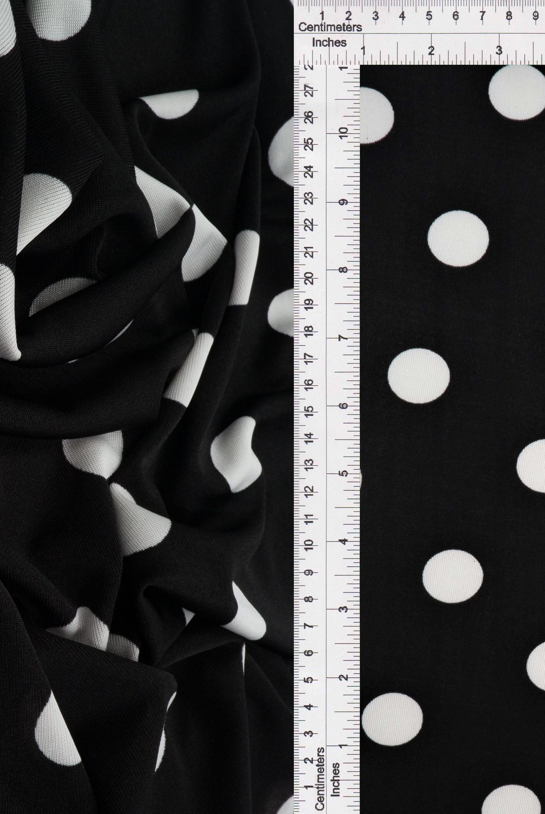 Ribbed Polka Dot Stretch Knit Fabric - KNT3963-DU1960