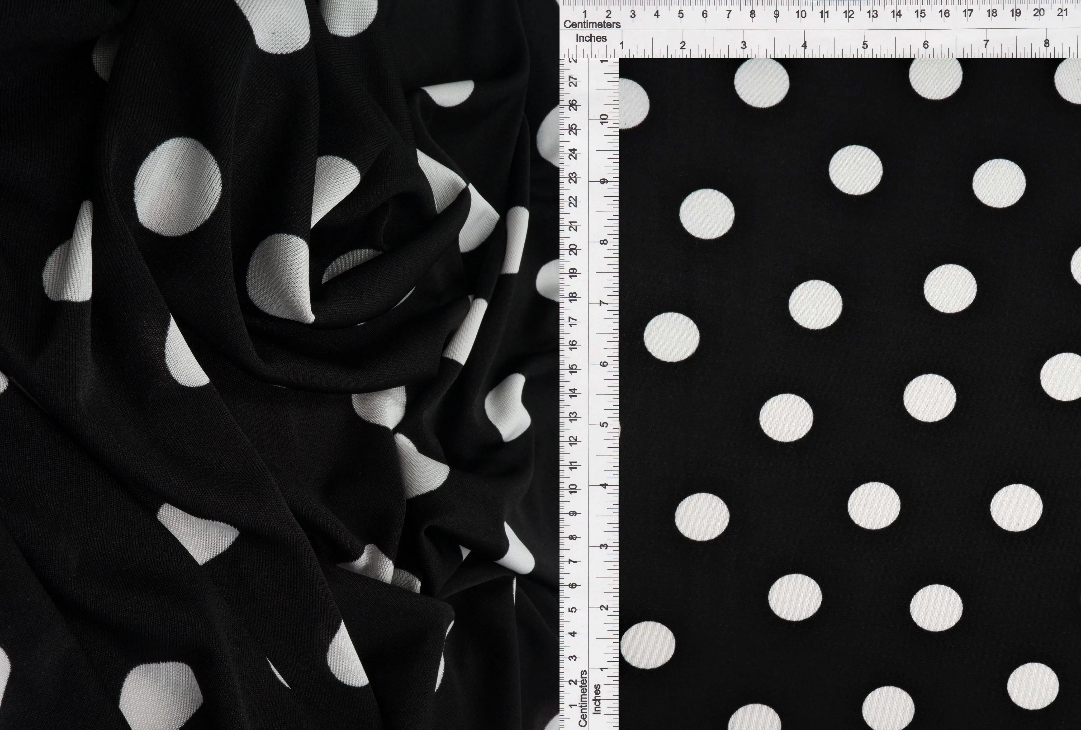 KNT3963-DU1960 BLACK BLACK BLOUSE BOTTOMS CAMI DOT DRESS IVORY KNIT POLYESTER PRINT SPANDEX STRETCH