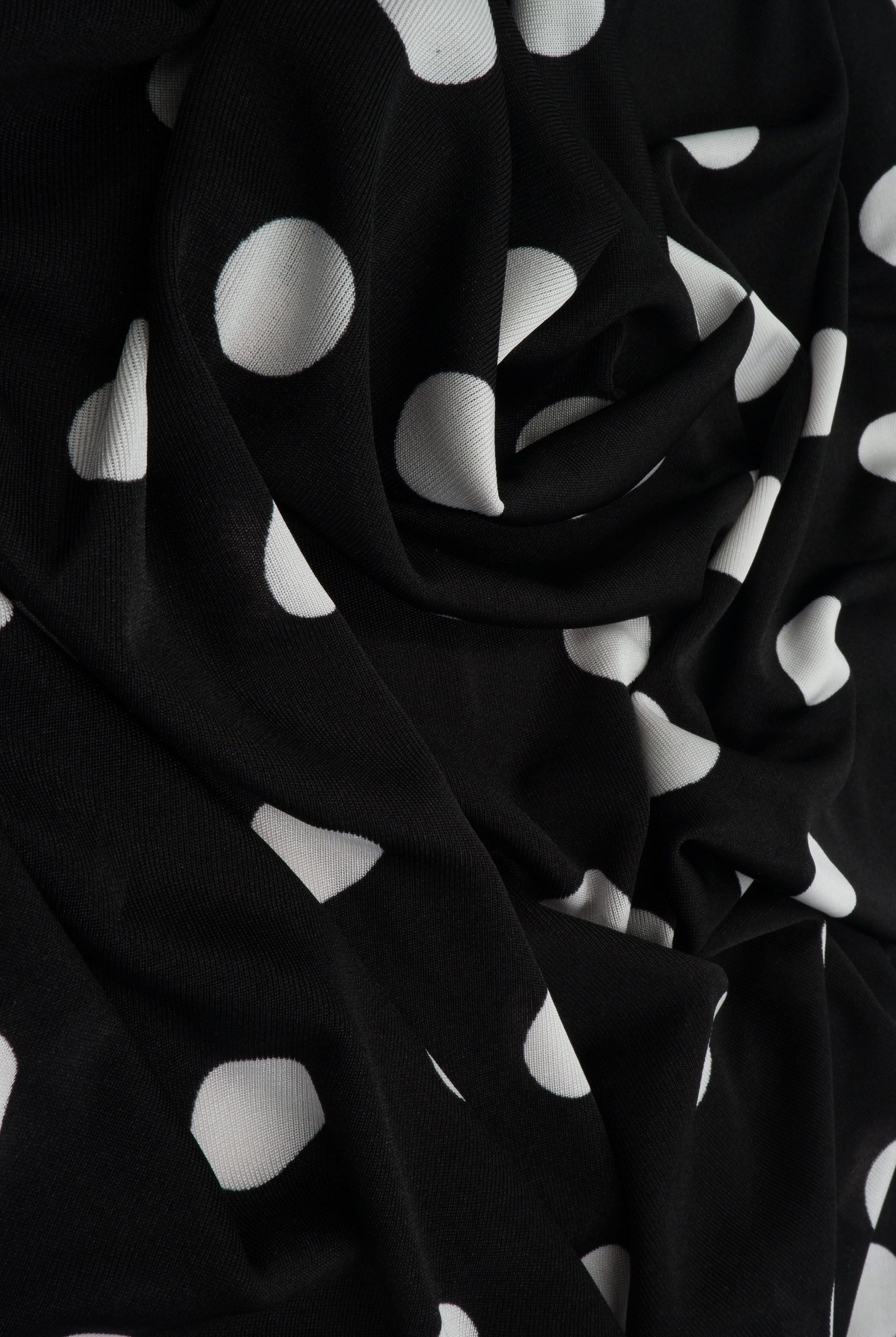 Ribbed Polka Dot Stretch Knit Fabric - KNT3963-DU1960