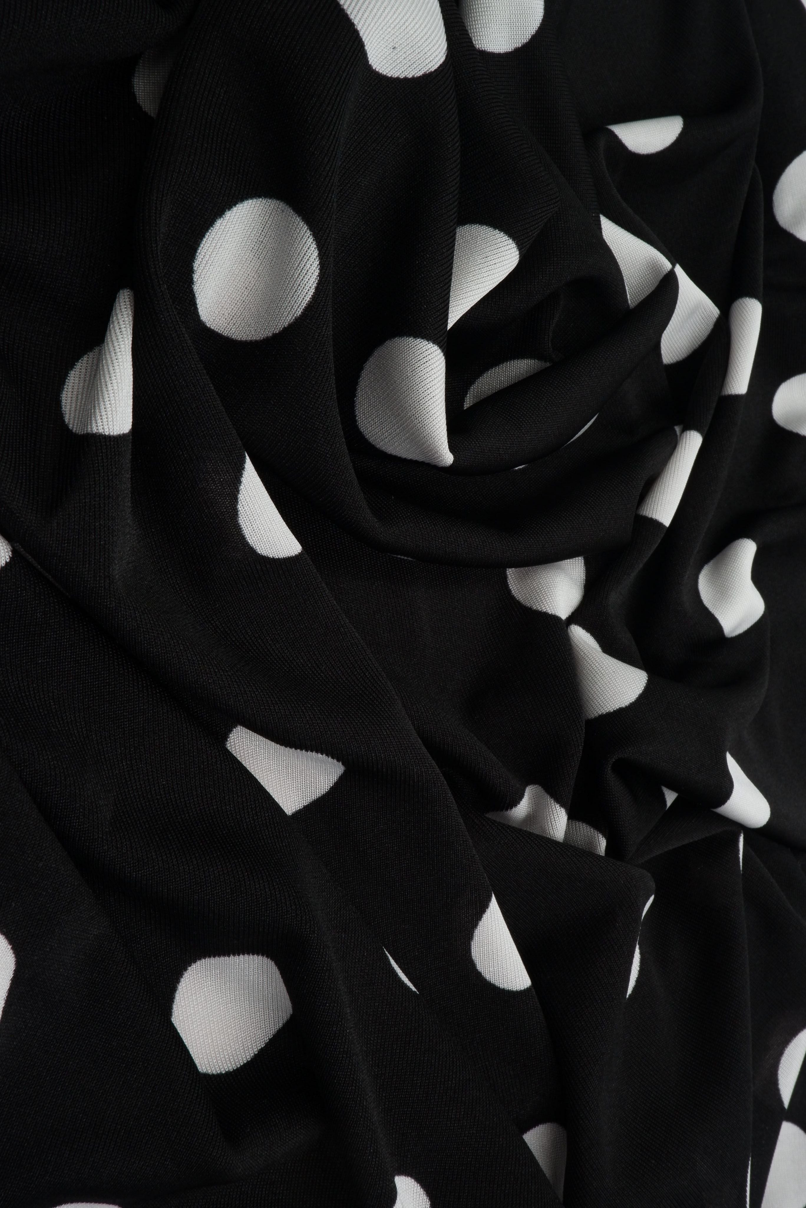 KNT3963-DU1960 BLACK BLACK BLOUSE BOTTOMS CAMI DOT DRESS IVORY KNIT POLYESTER PRINT SPANDEX STRETCH