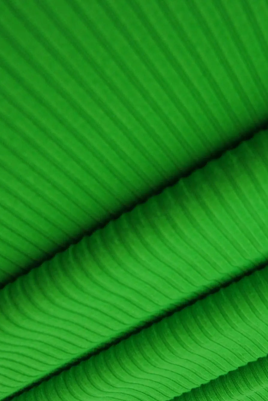 KNT4151 GREEN BIKER SHORTS BODYSUIT BOTTOMS CAMI DRESS GREEN KNIT LOUNGEWEAR NO-PRINT POLYESTER RIB 4X2 SOLID-B SPANDEX STRETCH TOPS YUMMY