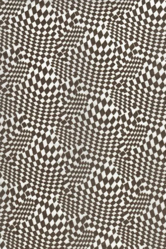 MESH-MS10065 BROWN BLOUSE BODYSUIT BROWN CAMI CHECKERED FLOCKING IVORY LOUNGEWEAR MESH POLYESTER PRINT SPANDEX STRETCH TOPS TUNICS