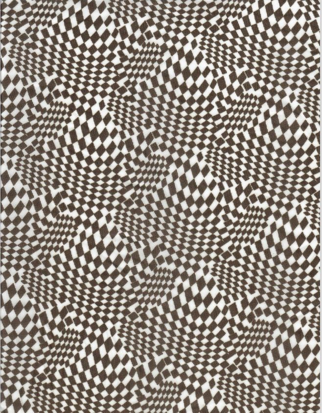 MESH-MS10065 BROWN BLOUSE BODYSUIT BROWN CAMI CHECKERED FLOCKING IVORY LOUNGEWEAR MESH POLYESTER PRINT SPANDEX STRETCH TOPS TUNICS