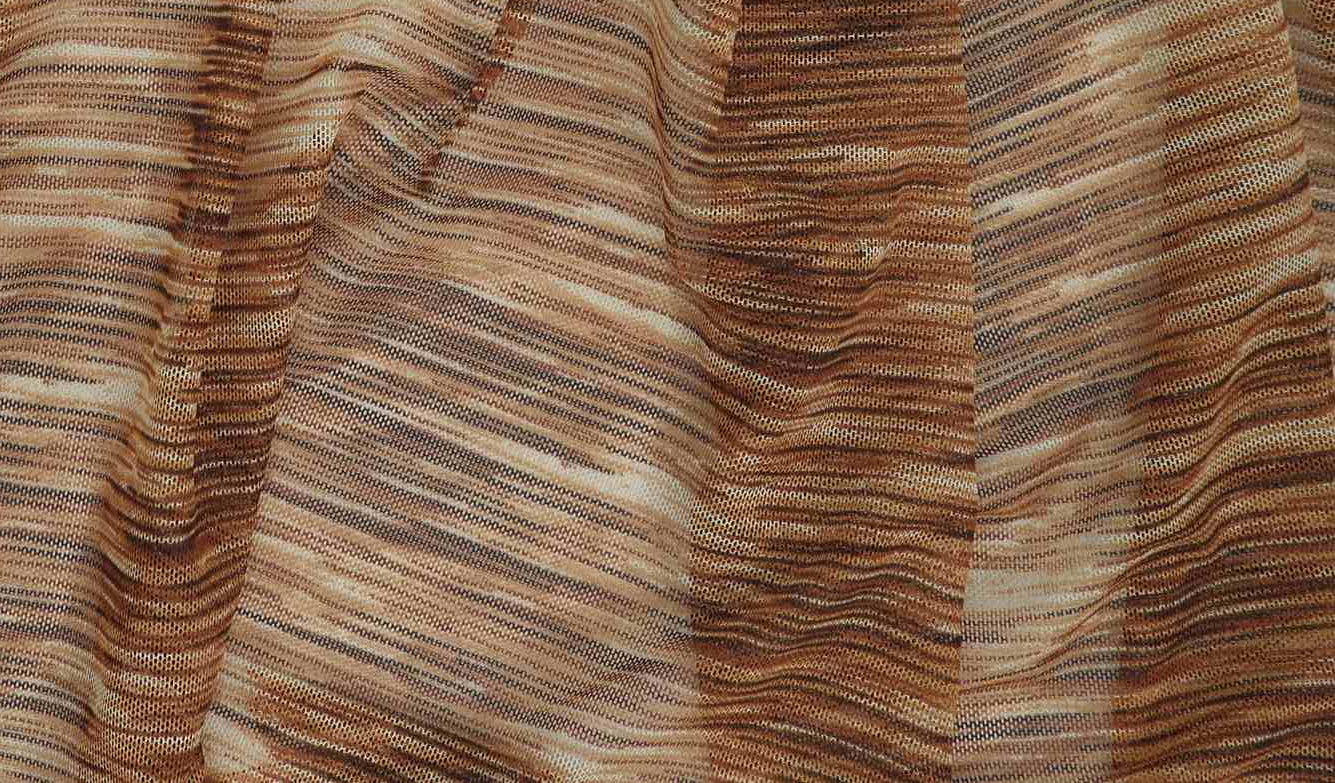 MESH-Q10907 BROWN/TAUPE BLACK BLOUSE BODYSUIT BROWN CAMI FLOCKING GOLD LOUNGEWEAR MARLED MELANGE MESH MISSONI POLYESTER PRINT SPACE DYE SPANDEX STRETCH TOPS TUNICS WHITE