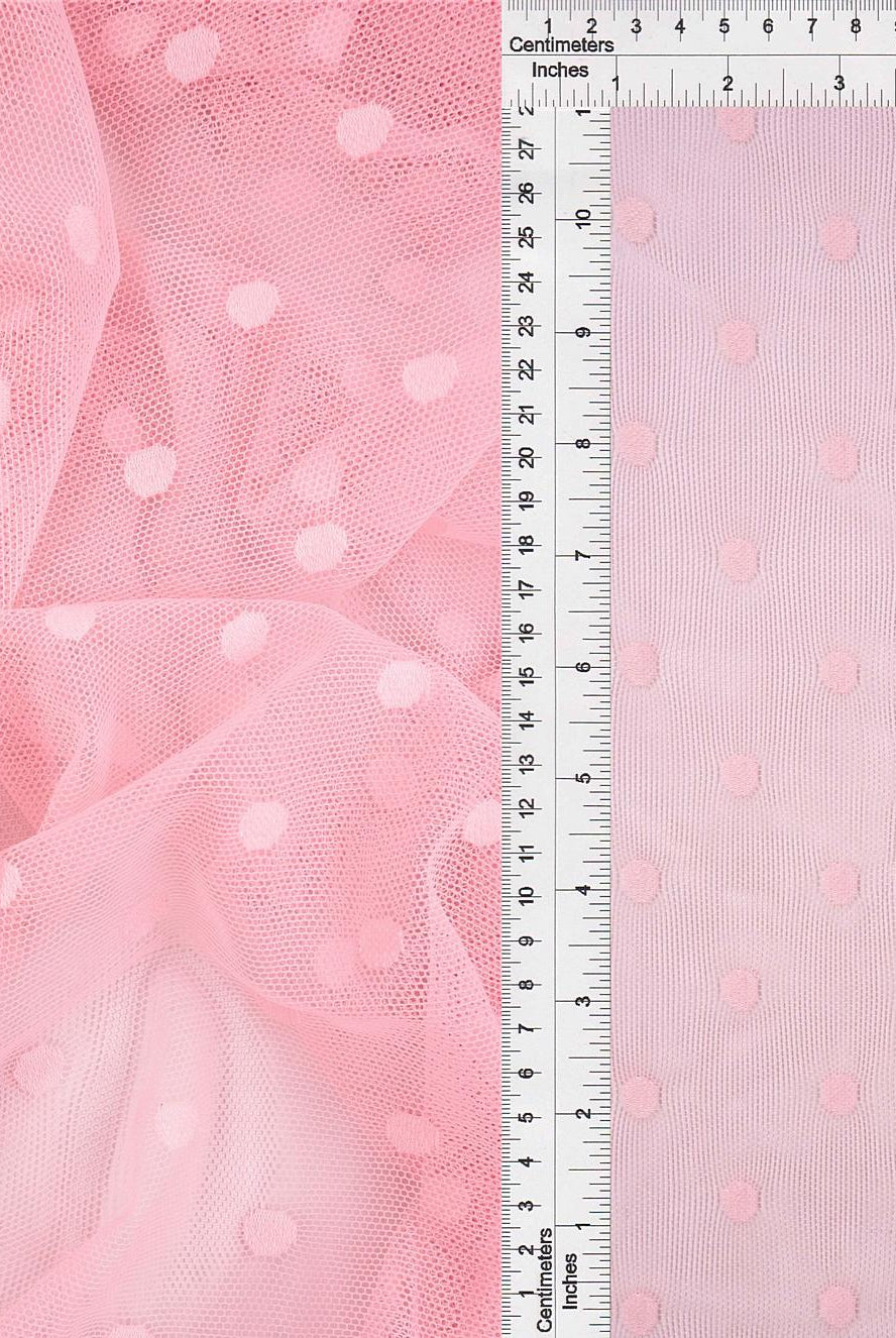 MESH-3698 PINK BLOUSE BODYSUIT CAMI DOT FLOCKING LOUNGEWEAR MESH NYLON PINK SOLID SPANDEX STRETCH TOPS TUNICS