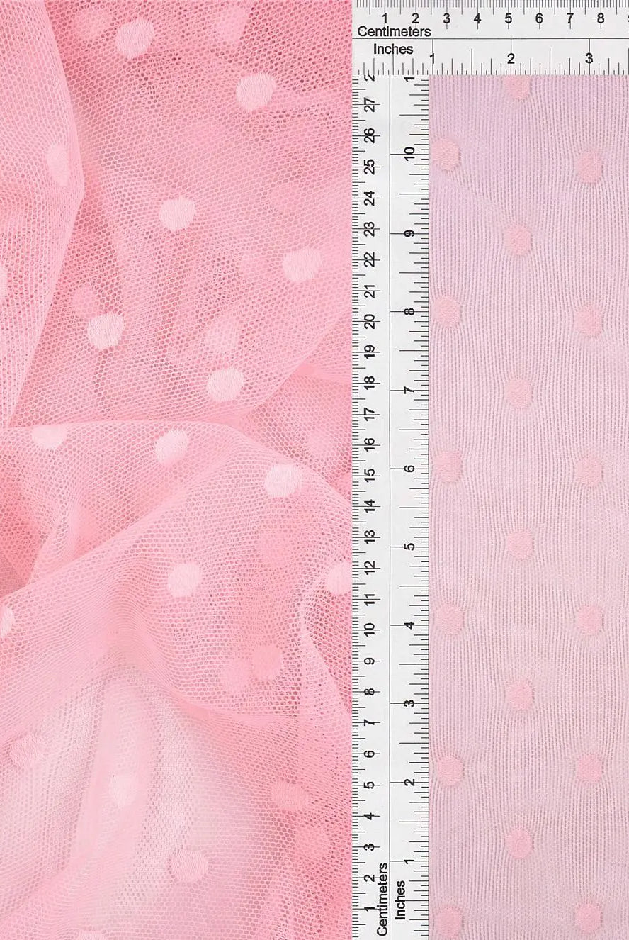 MESH-3698 PINK BLOUSE BODYSUIT CAMI DOT FLOCKING LOUNGEWEAR MESH NYLON PINK SOLID SPANDEX STRETCH TOPS TUNICS