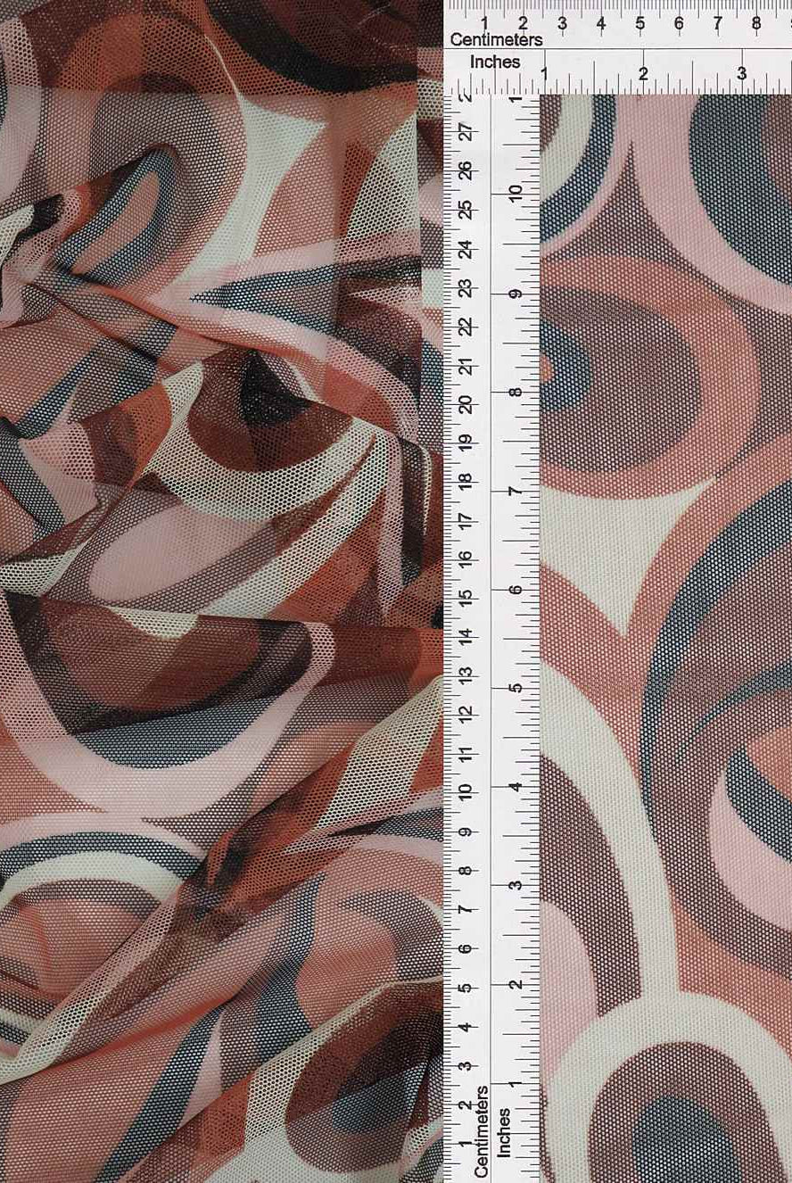 MESH-SE80904 BROWN CLAY BLACK BLOUSE BODYSUIT BROWN CAMI FLOCKING GEOMETRIC LOUNGEWEAR MESH PAISLEY PINK POLYESTER PRINT RETRO SPANDEX STRETCH TOPS TUNICS WHITE