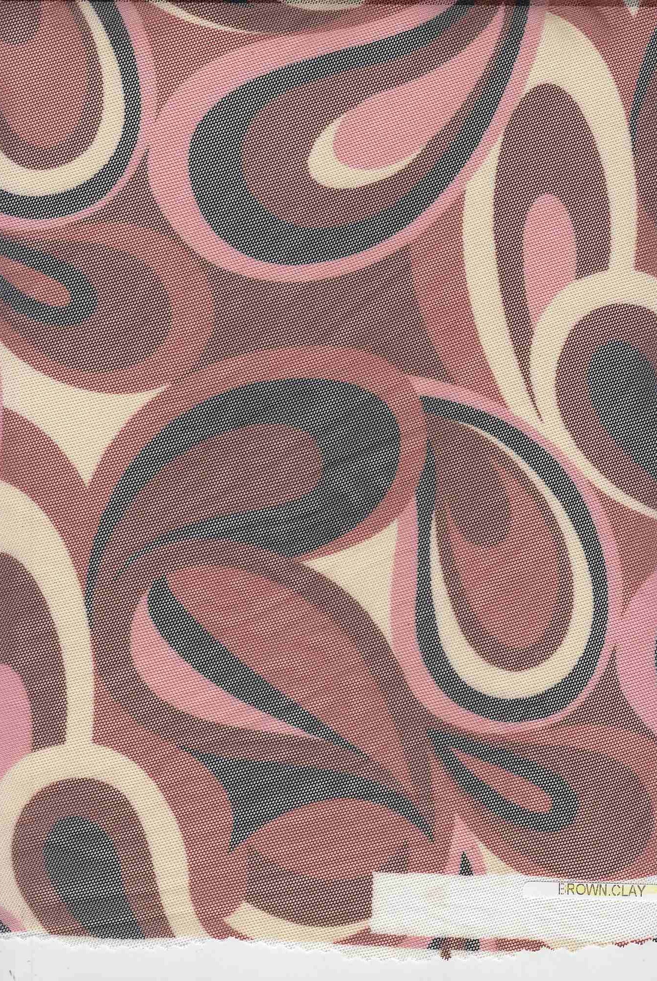 Retro Paisley Geometric Stretch Mesh Fabric - MESH-SE80904