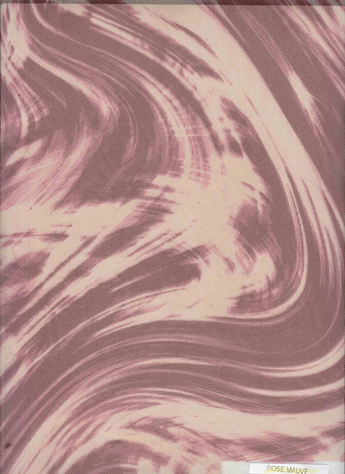 MESH-Q11213 ROSE/MAUVE BLOUSE BODYSUIT CAMI FLOCKING LOUNGEWEAR MARBLE MESH PINK POLYESTER PRINT RED SPANDEX STRETCH TOPS TUNICS WHITE