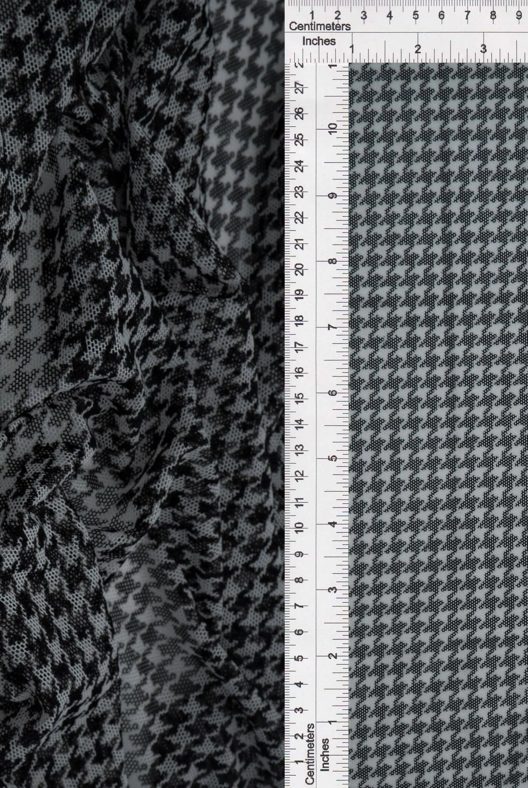 MESH-MS10150 BLACK BLACK BLOUSE BODYSUIT CAMI FLOCKING HOUNDSTOOTH LOUNGEWEAR MESH POLYESTER PRINT SPANDEX STRETCH TOPS TUNICS