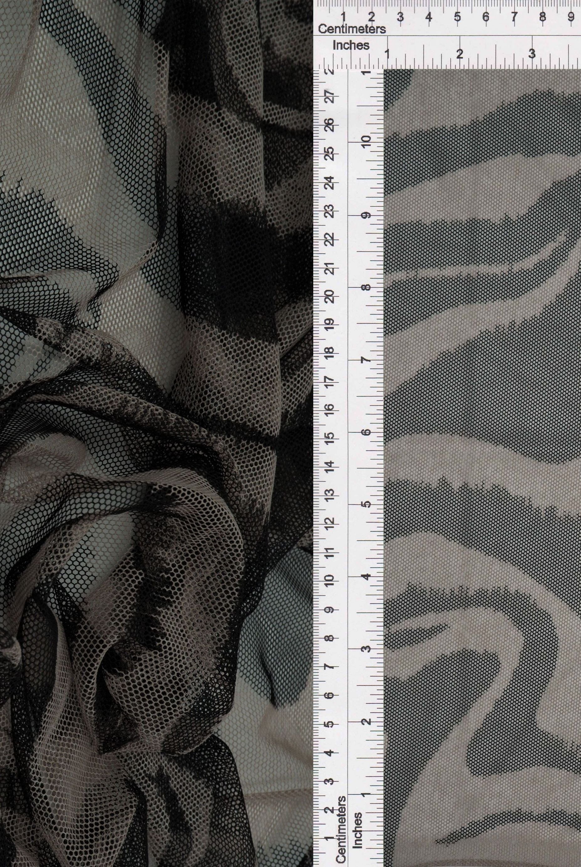 MESH-Q11201 SAND/BLK BLACK BLOUSE BODYSUIT BROWN CAMI FLOCKING GEOMETRIC LOUNGEWEAR MESH POLYESTER PRINT SPANDEX STRETCH TOPS TUNICS