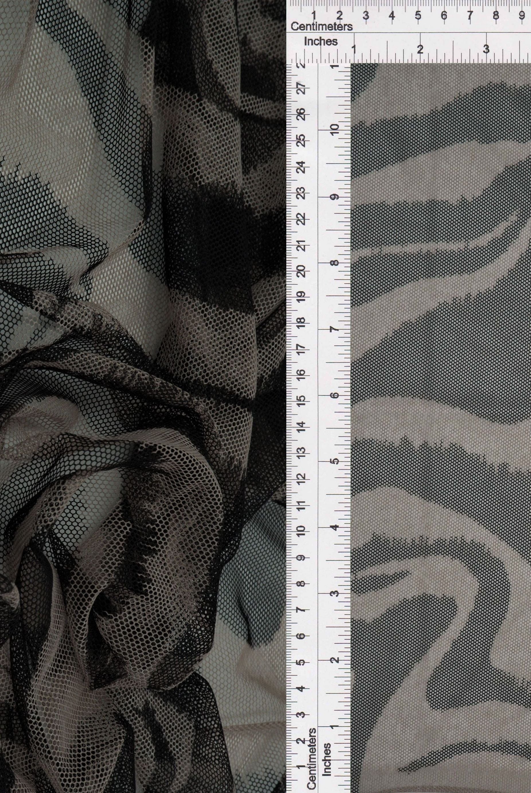 Geometric Flocked Mesh Stretch Fabric - MESH-Q11201