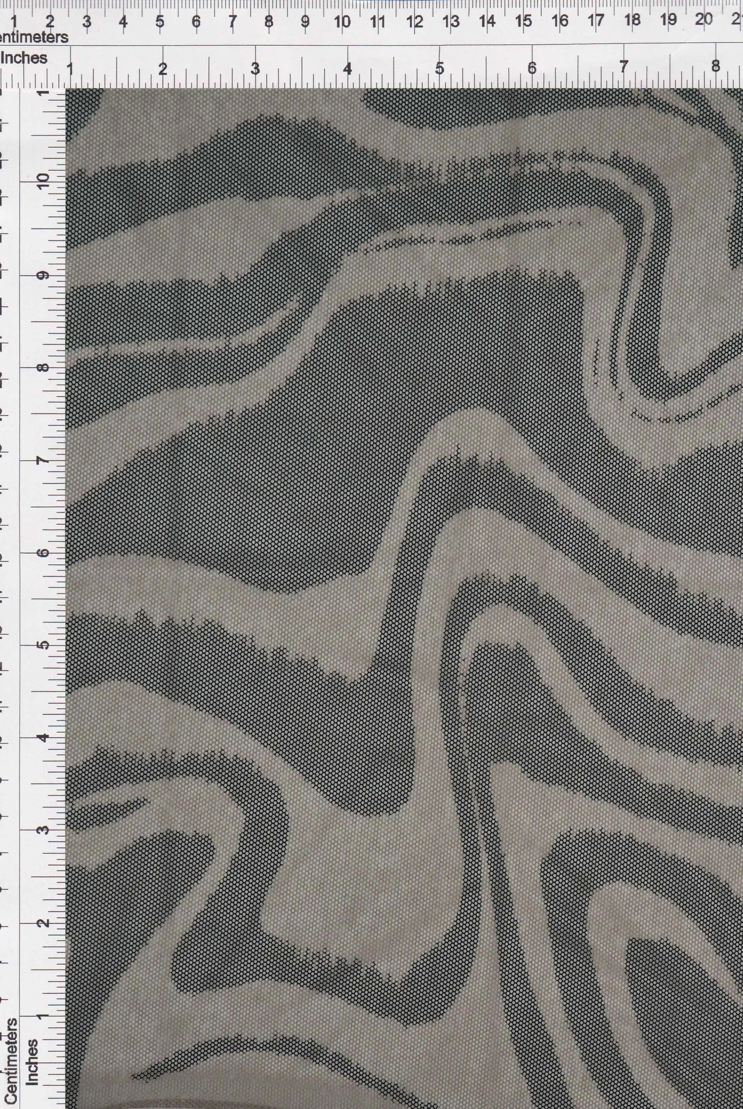 MESH-Q11201 SAND/BLK BLACK BLOUSE BODYSUIT BROWN CAMI FLOCKING GEOMETRIC LOUNGEWEAR MESH POLYESTER PRINT SPANDEX STRETCH TOPS TUNICS