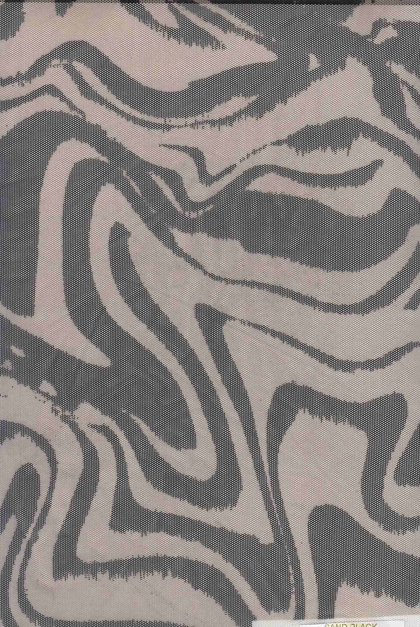 Geometric Flocked Mesh Stretch Fabric - MESH-Q11201