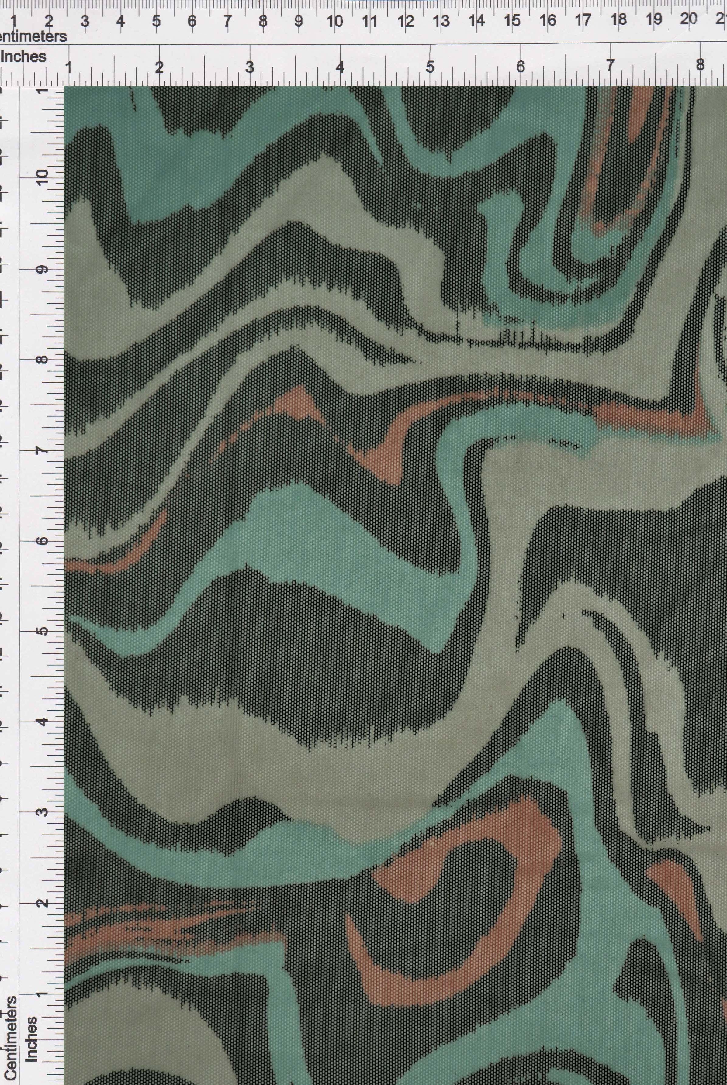 Geometric Flocked Mesh Stretch Fabric - MESH-Q11201