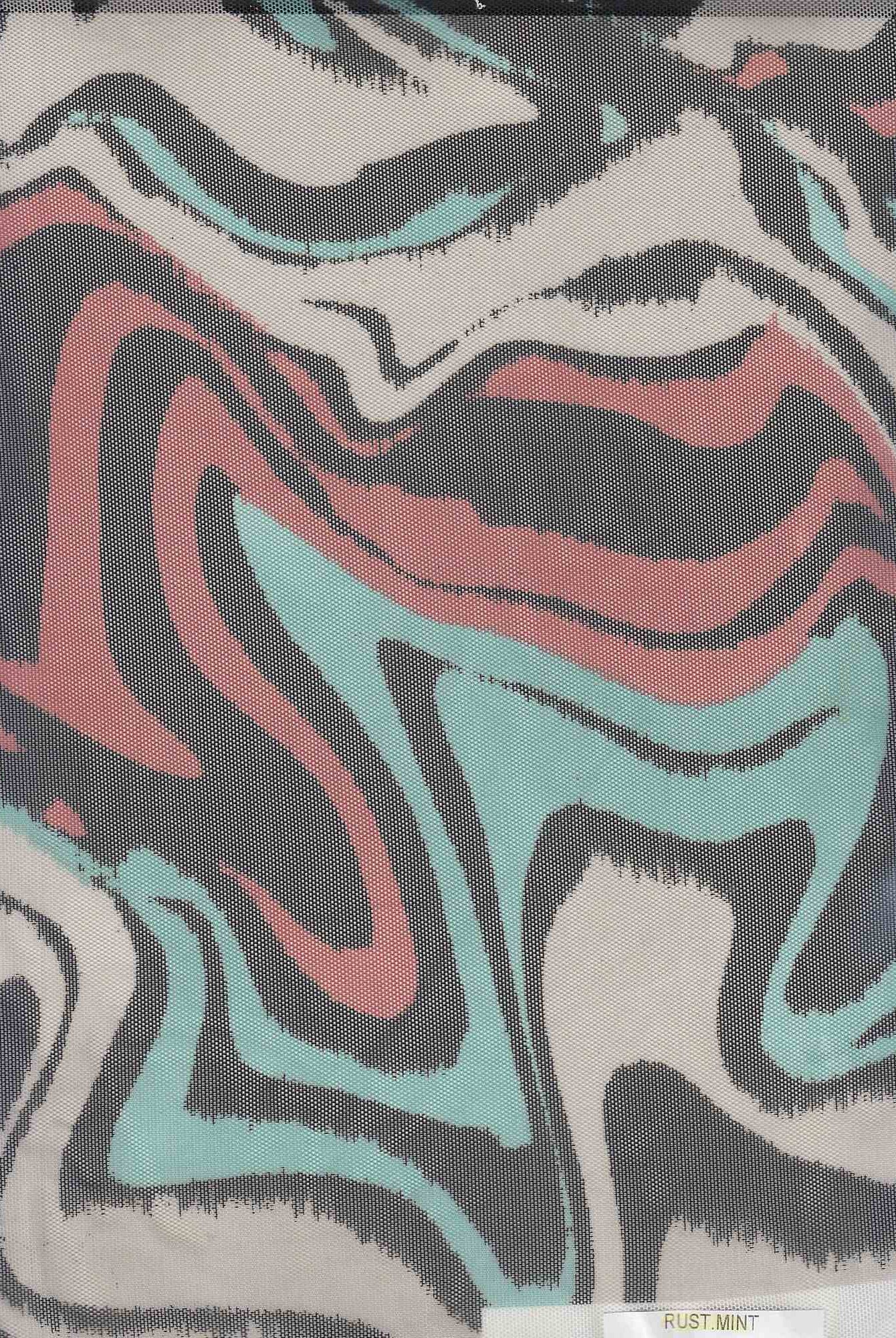 Geometric Flocked Mesh Stretch Fabric - MESH-Q11201